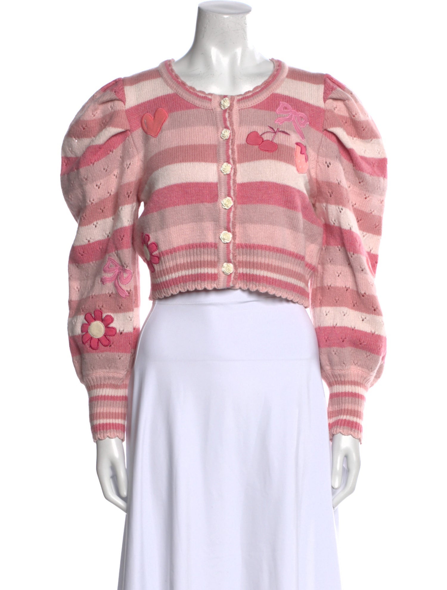 LoveShackFancy Striped Crew Neck Sweater w/ Tags