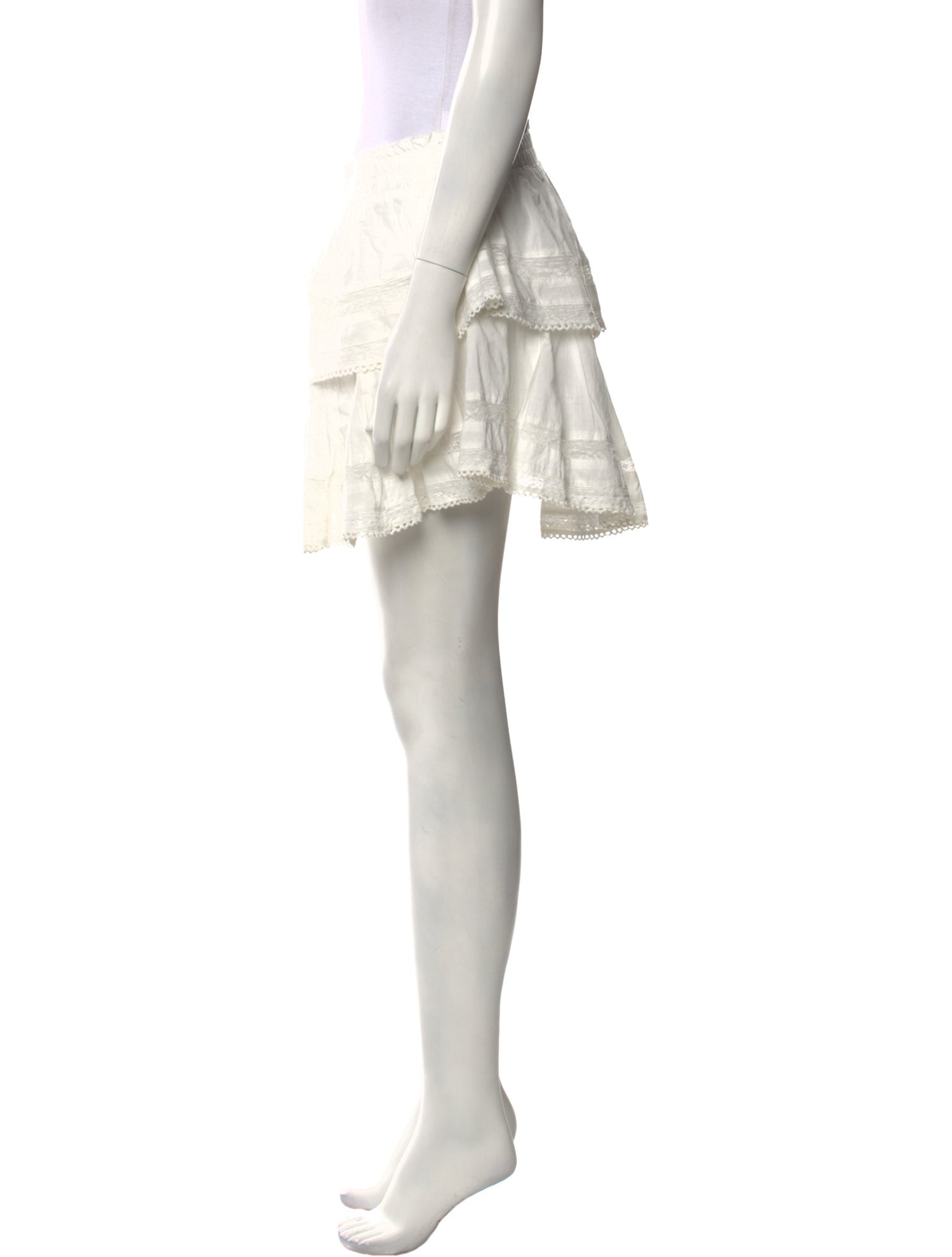 LoveShackFancy Lace Trim Embellishment Mini Skirt