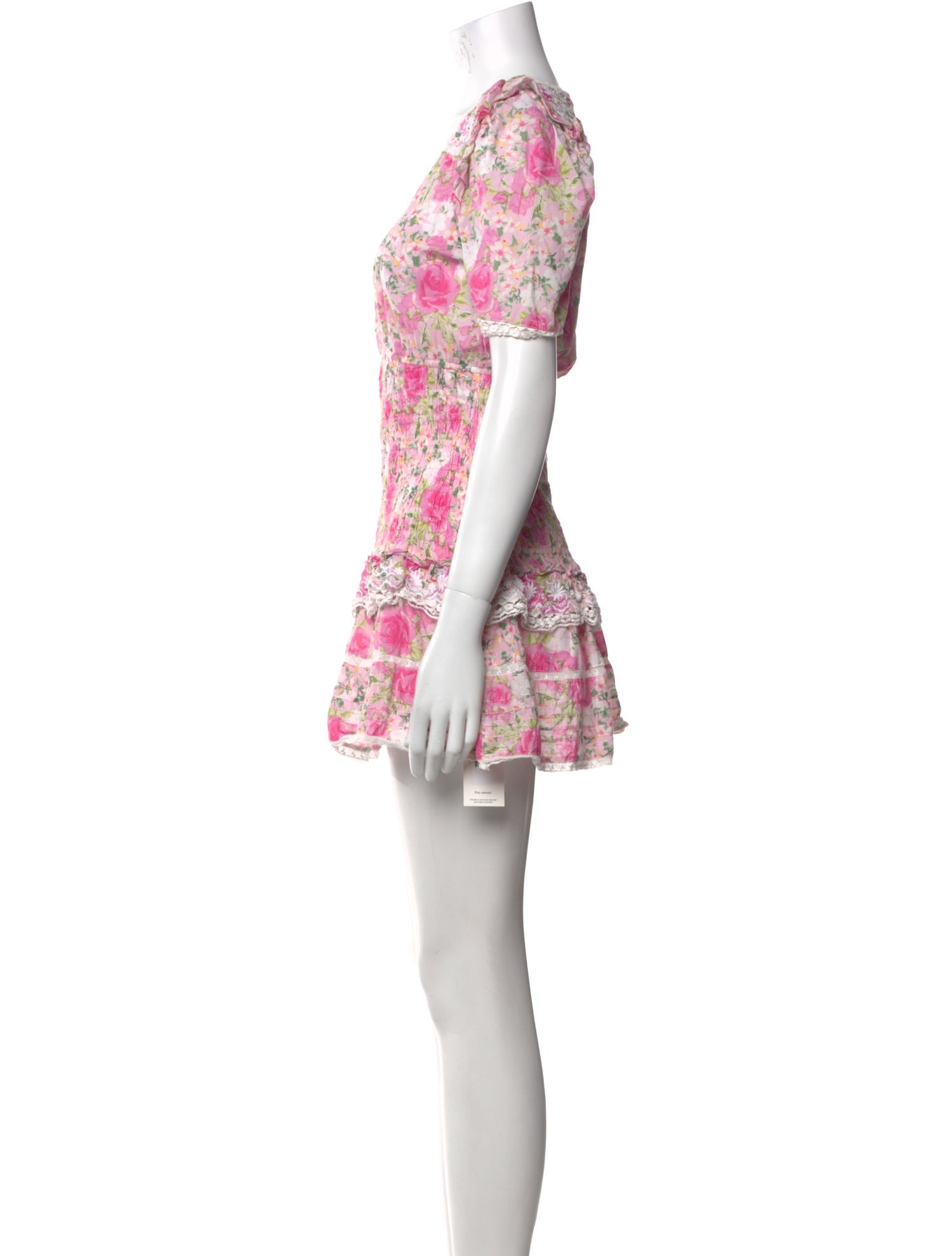 LoveShackFancy Floral Print Mini Dress
