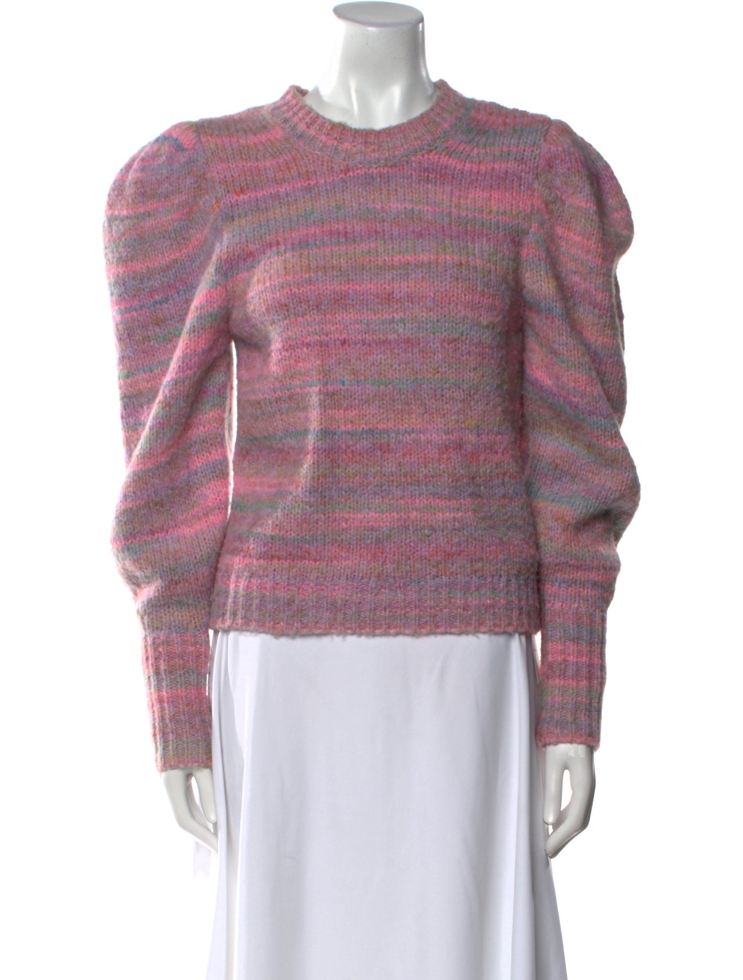 LoveShackFancy Striped Crew Neck Sweater