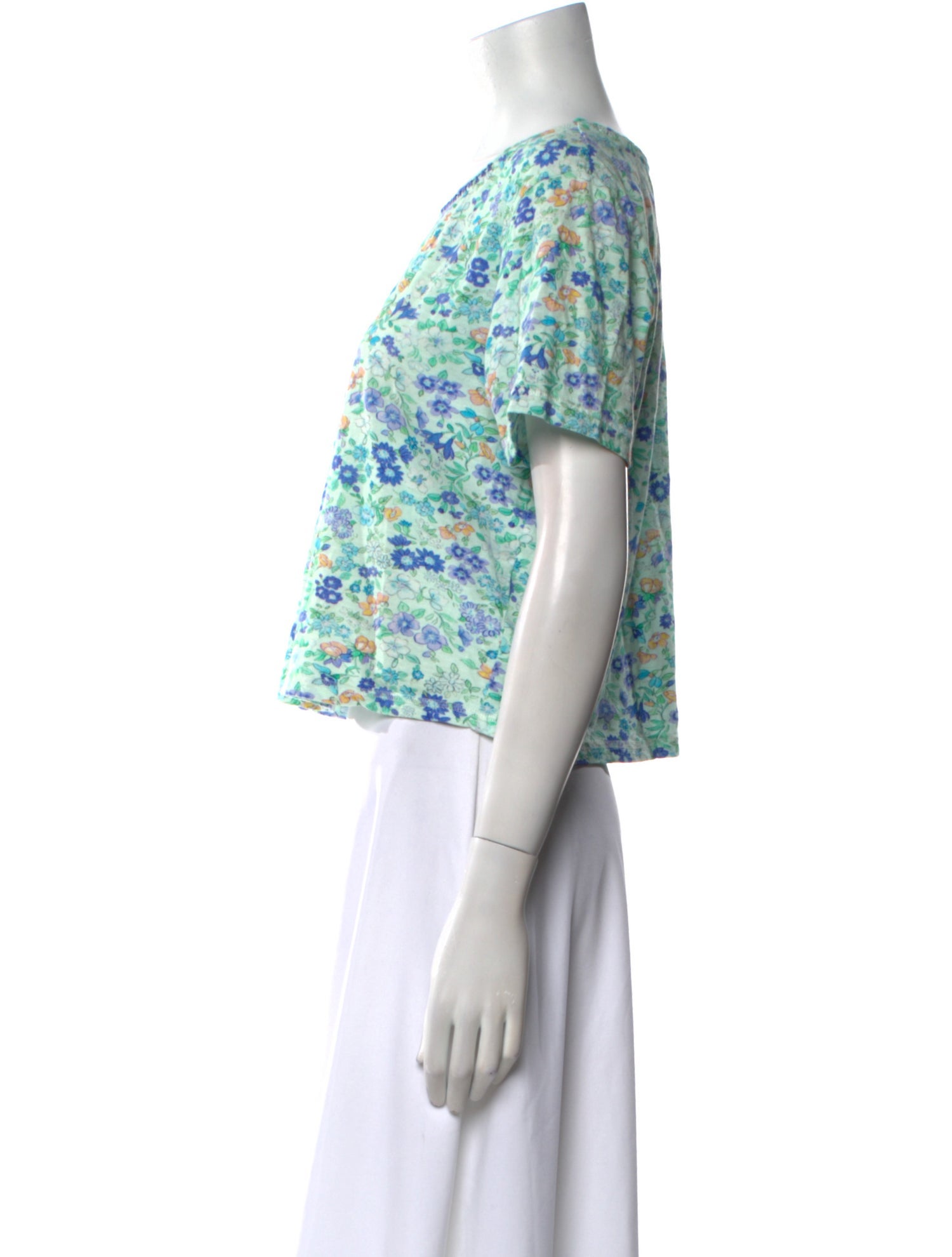 LoveShackFancy Floral Print Crew Neck T-Shirt