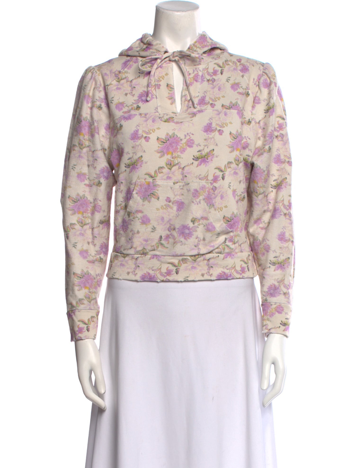 LoveShackFancy Floral Print Mock Neck Top