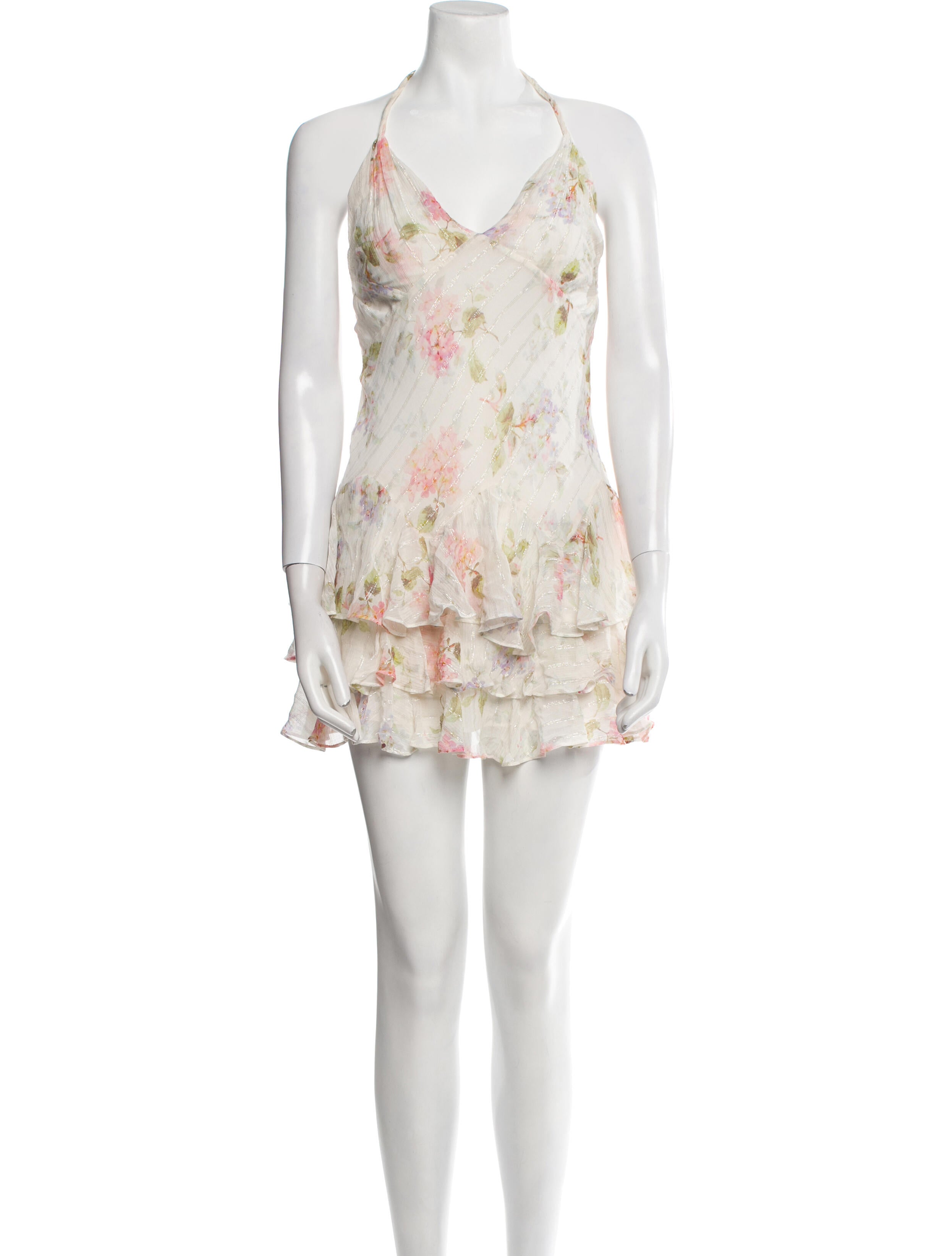 LoveShackFancy Floral Print Mini Dress