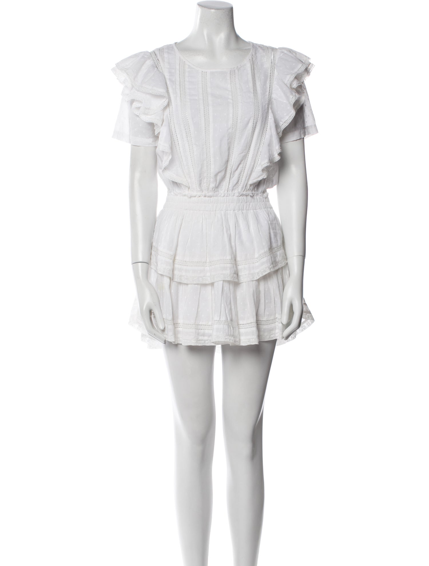 LoveShackFancy Scoop Neck Mini Dress