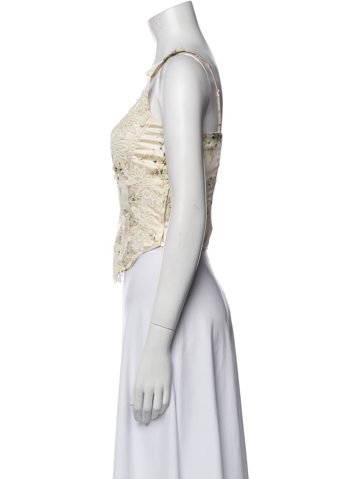 LoveShackFancy Scoop Neck Sleeveless Crop Top