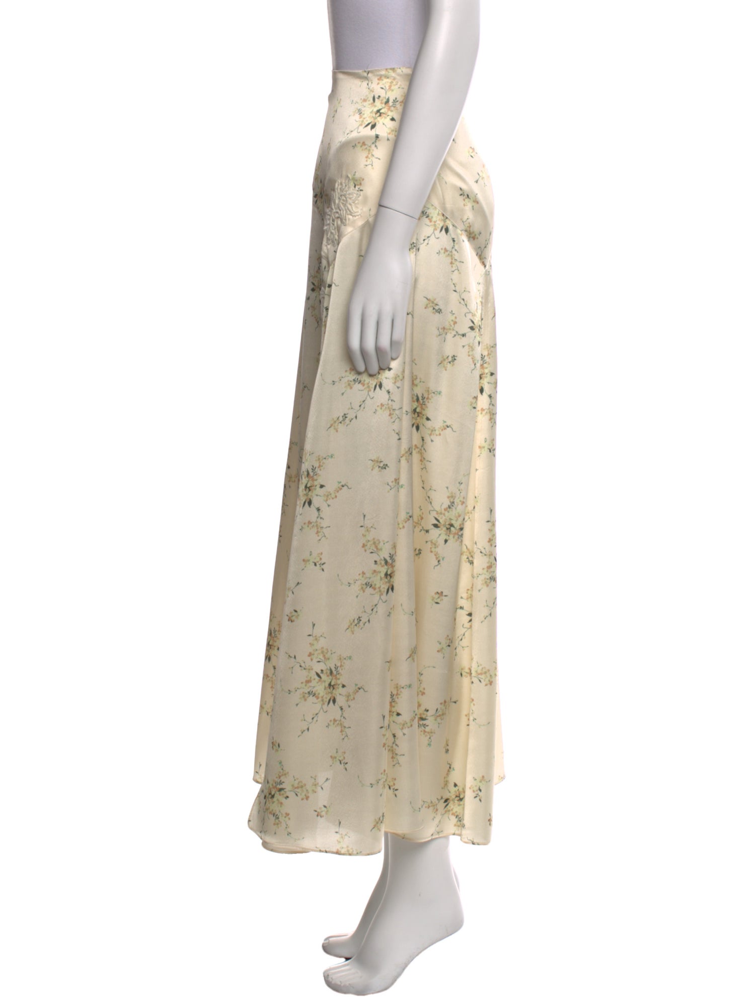 LoveShackFancy Floral Print Midi Length Skirt