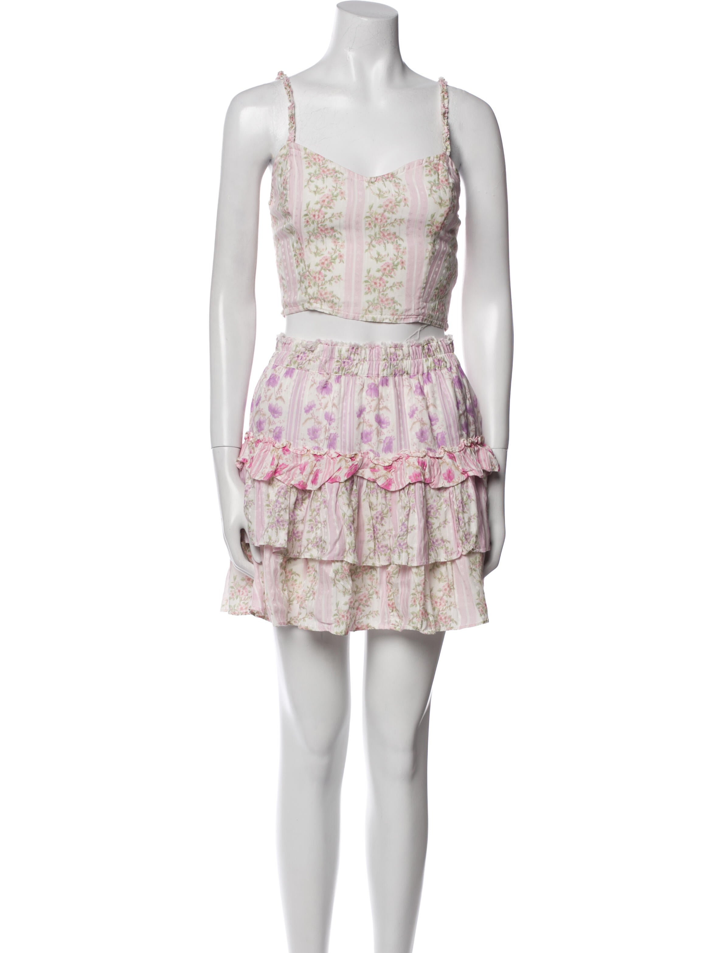 LoveShackFancy Floral Print Skirt Set