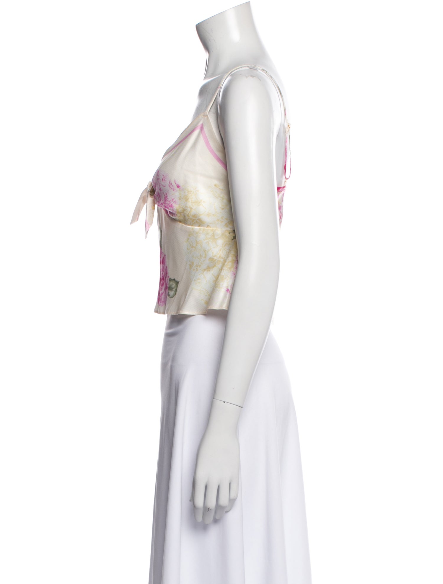 LoveShackFancy Floral Print V-Neck Crop Top w/ Tags