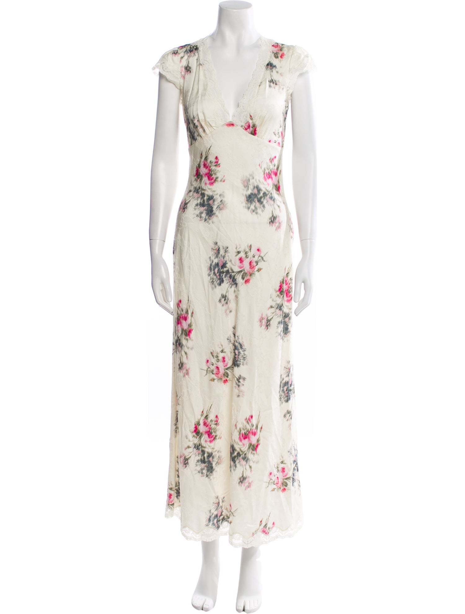 LoveShackFancy Floral Print Long Dress