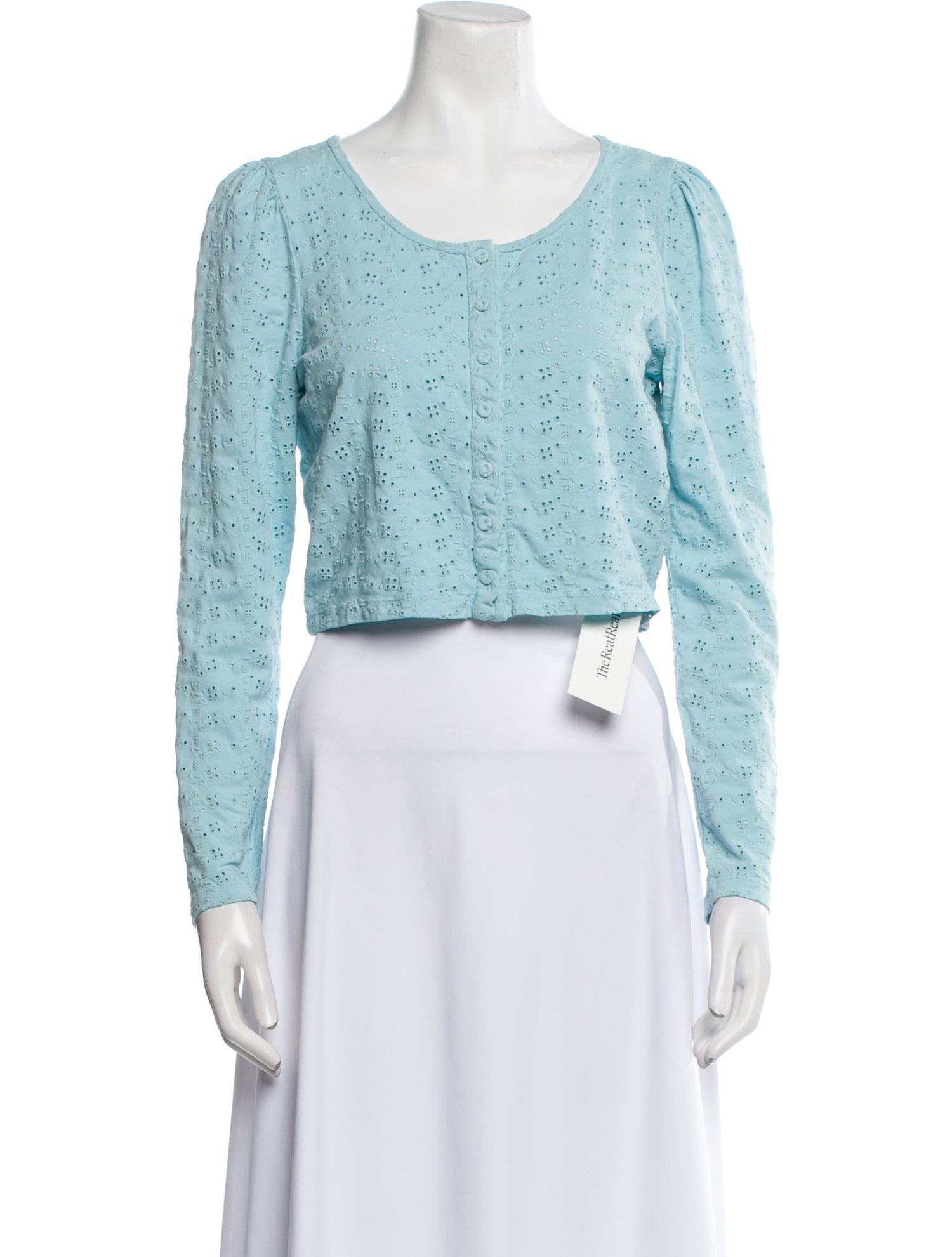 LoveShackFancy Scoop Neck Long Sleeve Crop Top w/ Tags