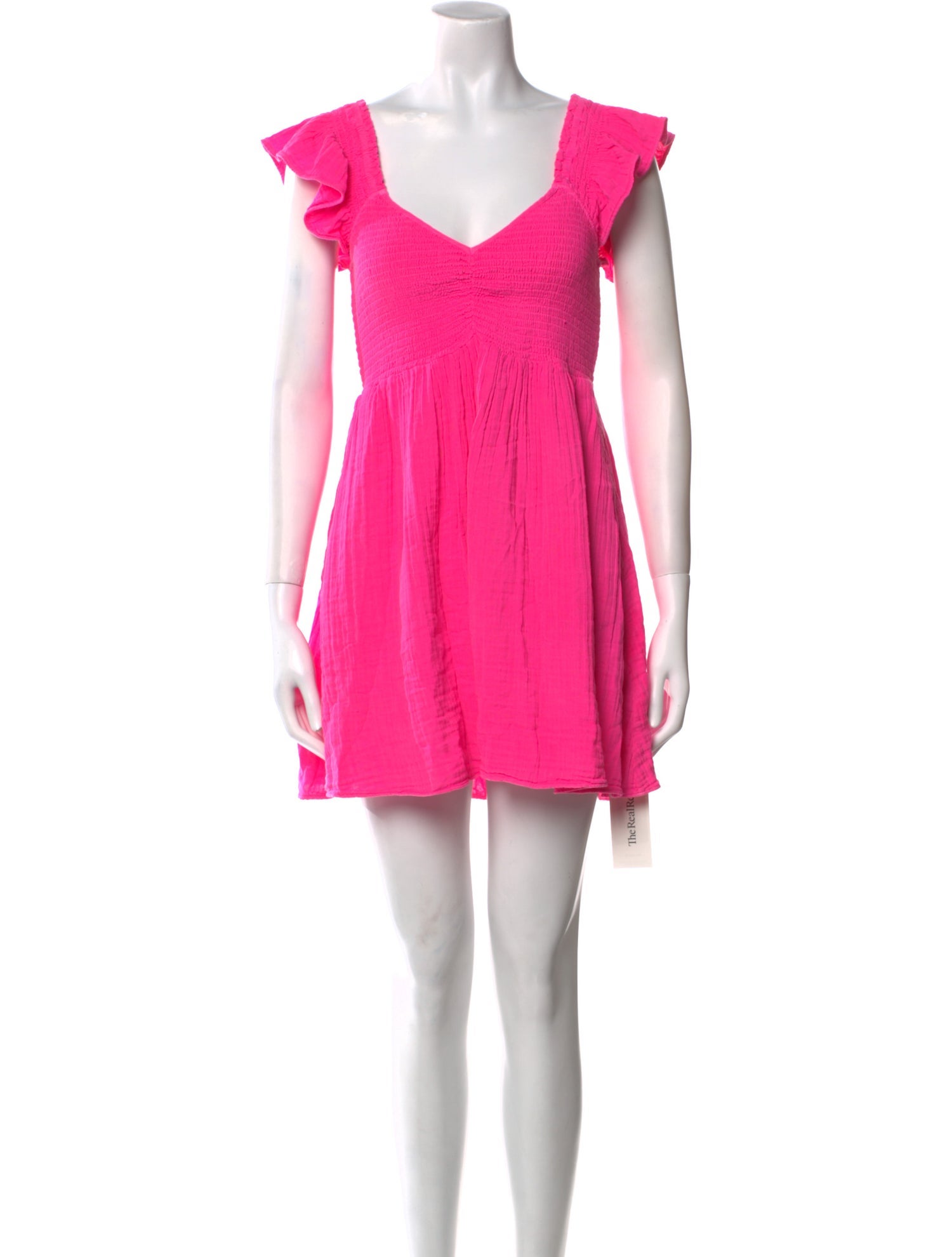 LoveShackFancy V-Neck Mini Dress