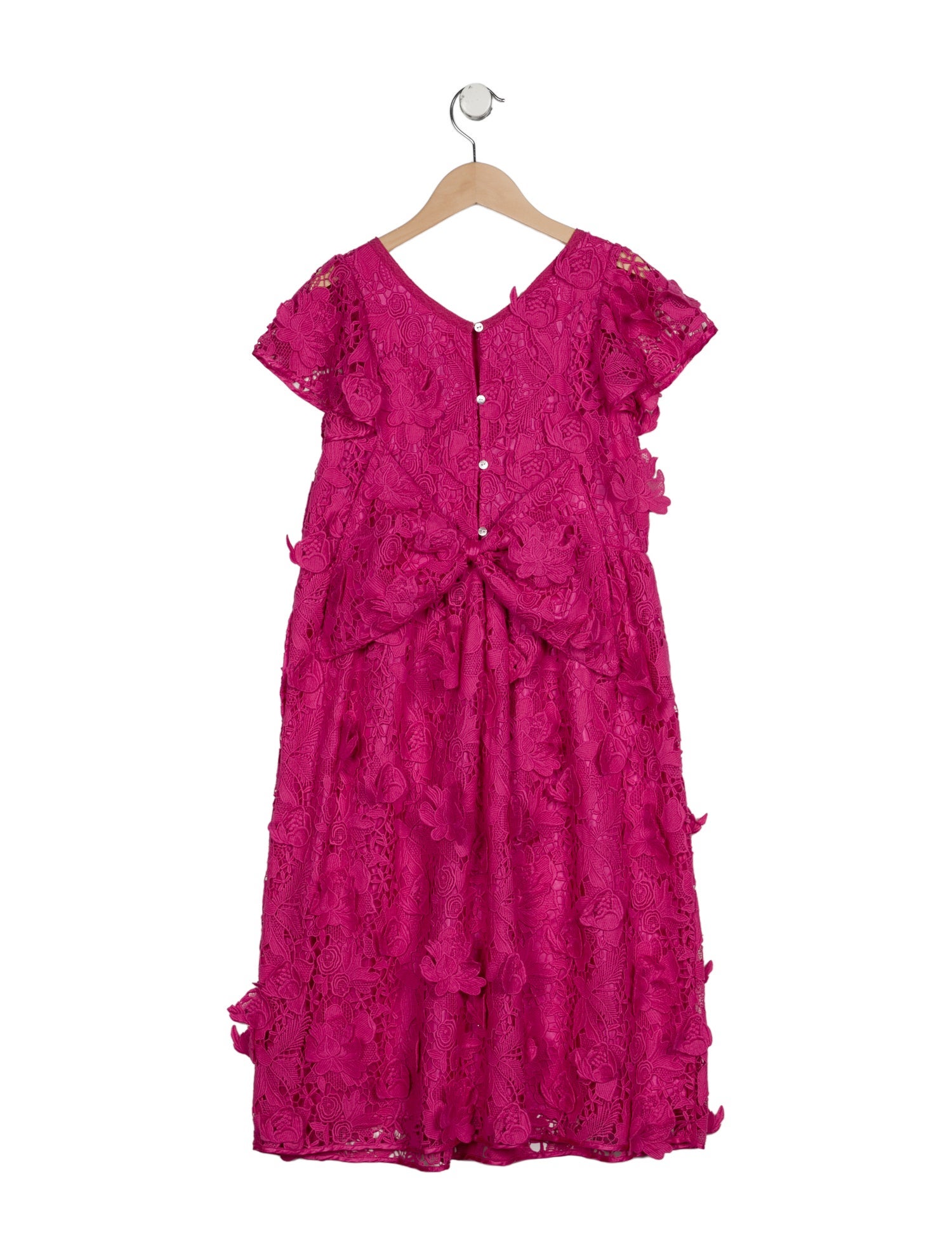 LoveShackFancy Girls' Appliqué Short Sleeve Dress w/Tags