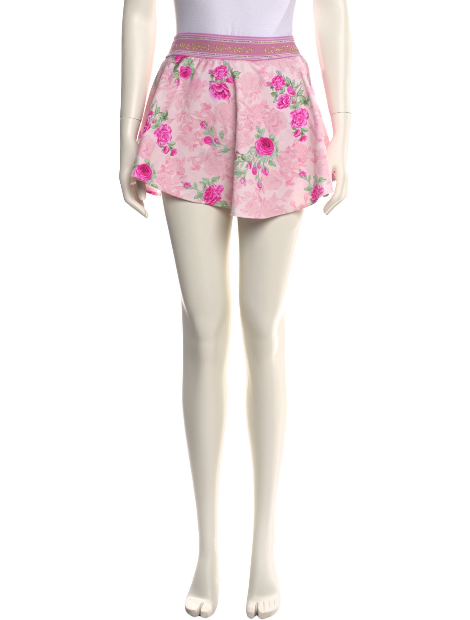 LoveShackFancy Floral Print Mini Skirt