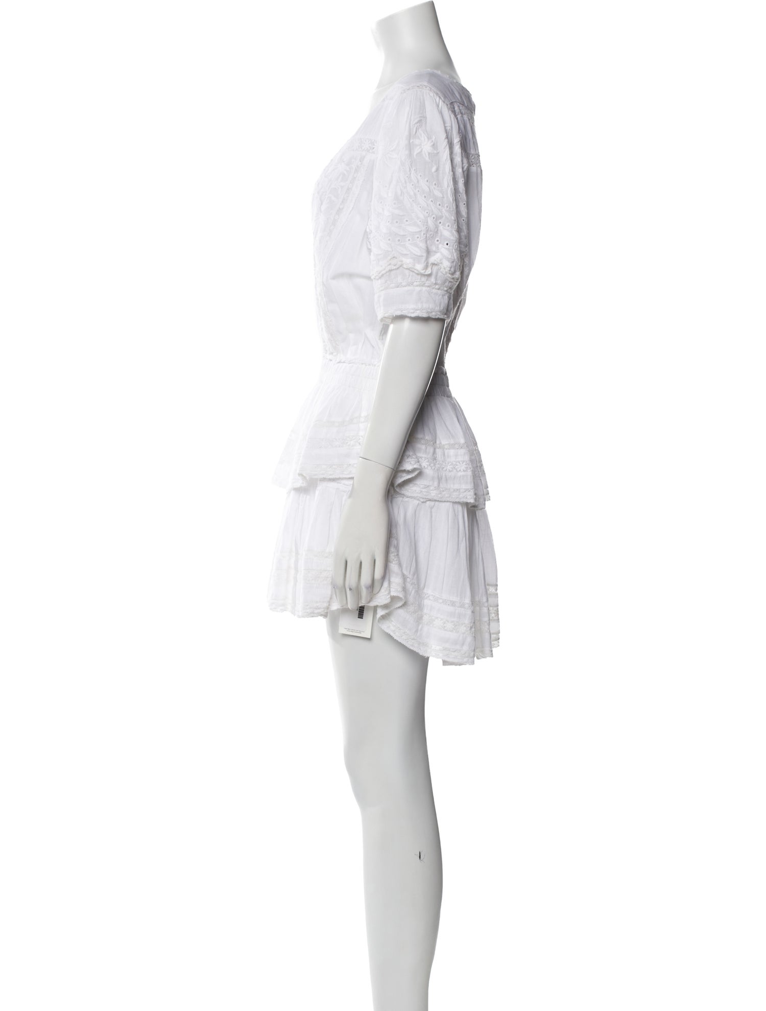 LoveShackFancy V-Neck Mini Dress