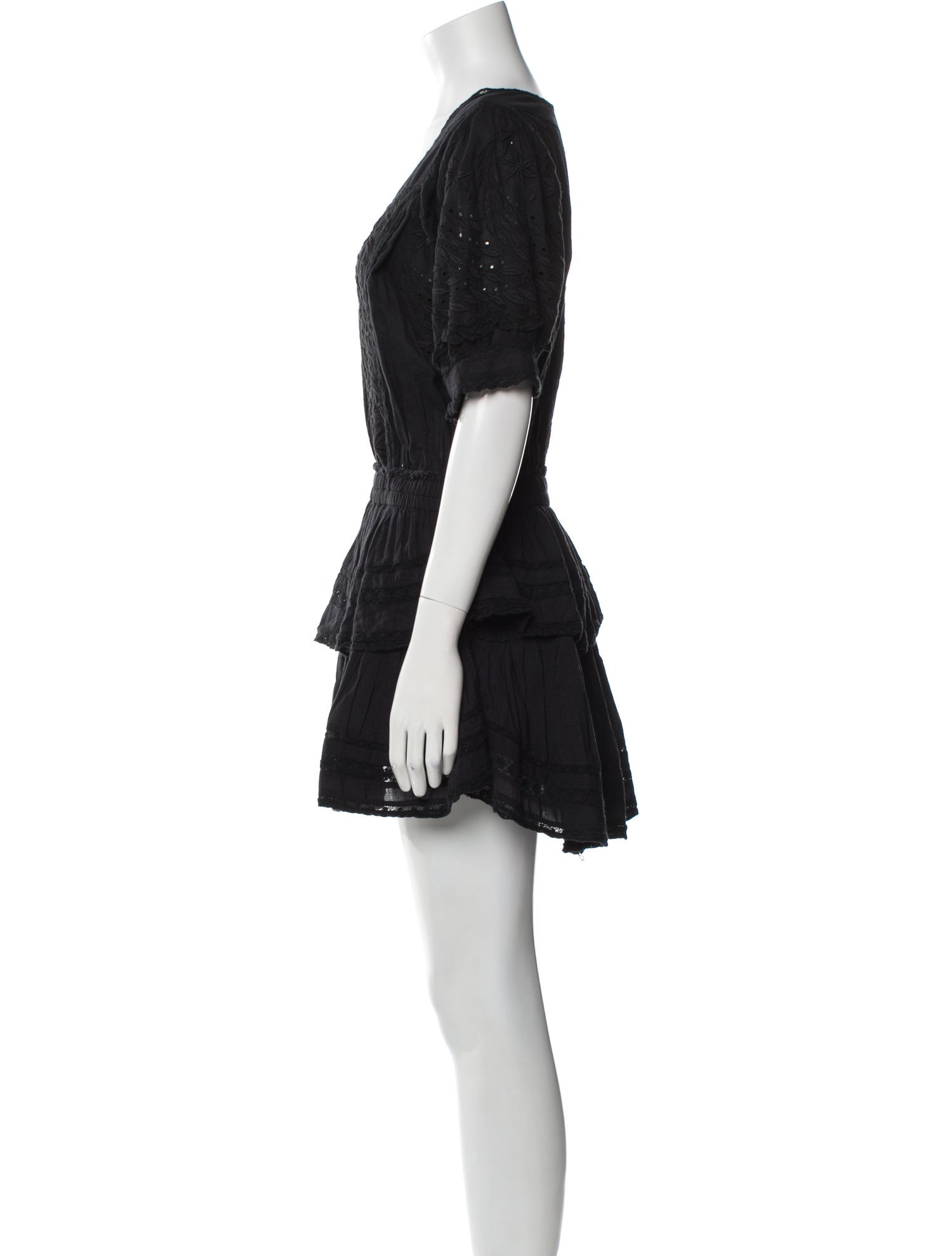 LoveShackFancy V-Neck Mini Dress