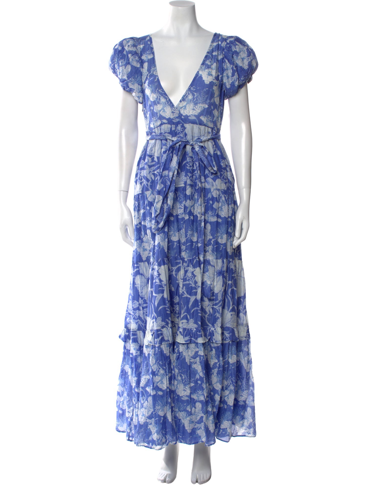 LoveShackFancy Floral Print Long Dress