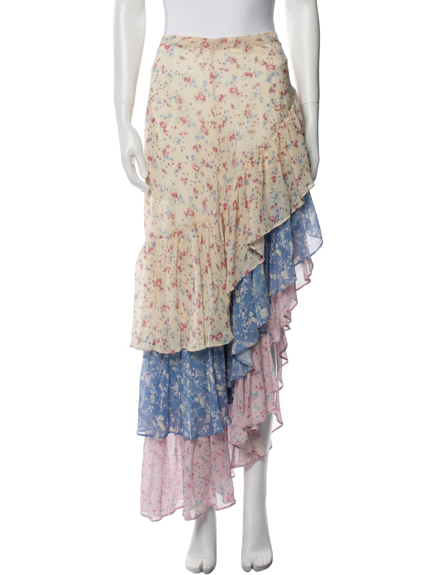 LoveShackFancy Silk Knee-Length Skirt