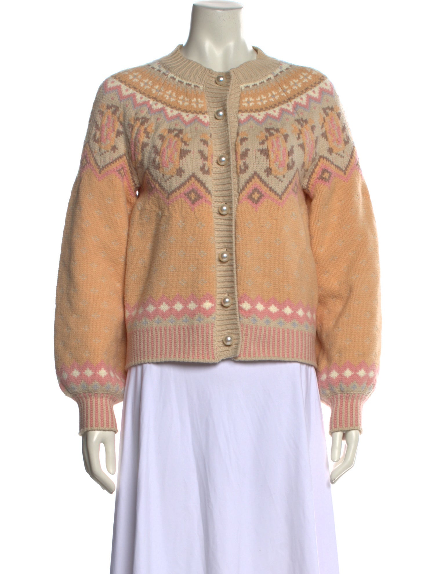 LoveShackFancy Printed Crew Neck Sweater