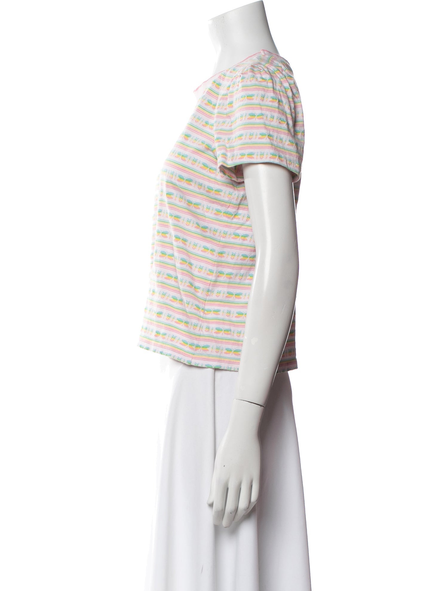 LoveShackFancy Striped Crew Neck T-Shirt