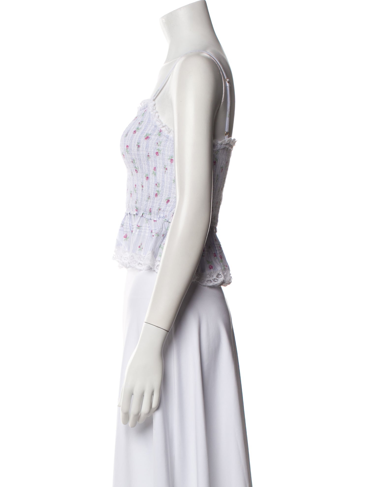 LoveShackFancy Floral Print Square Neckline Crop Top w/ Tags