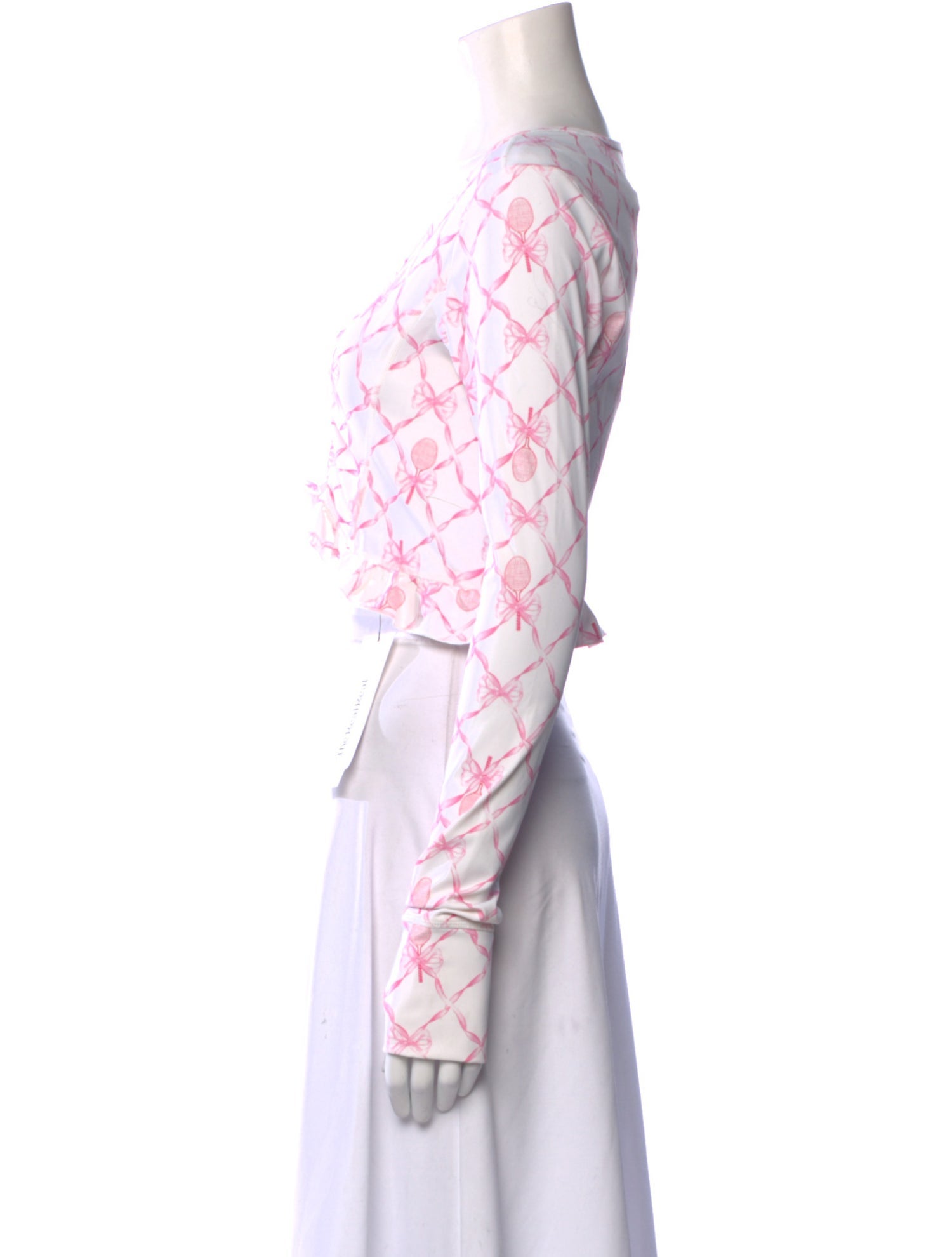 LoveShackFancy Printed V-Neck Crop Top