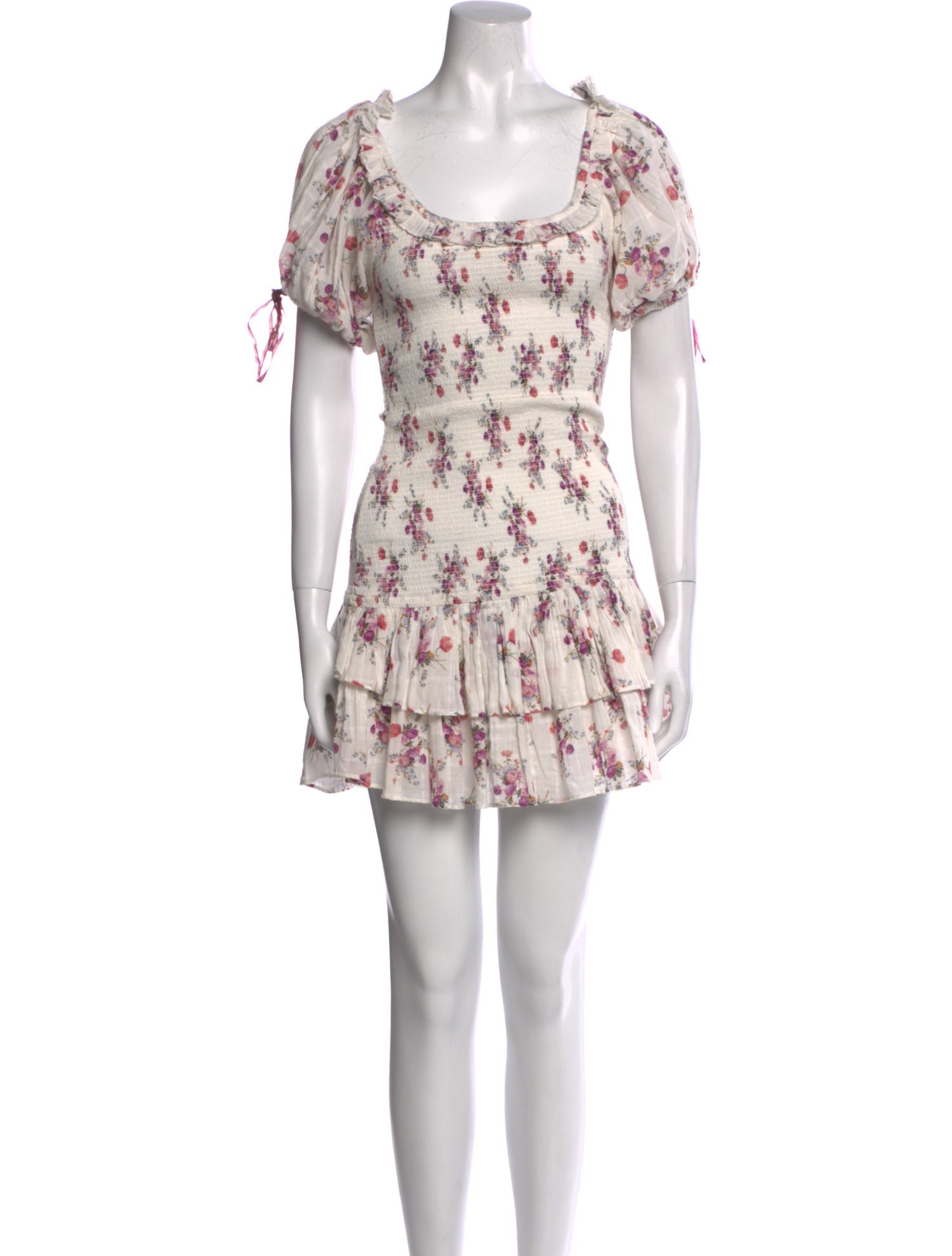 LoveShackFancy Floral Print Mini Dress
