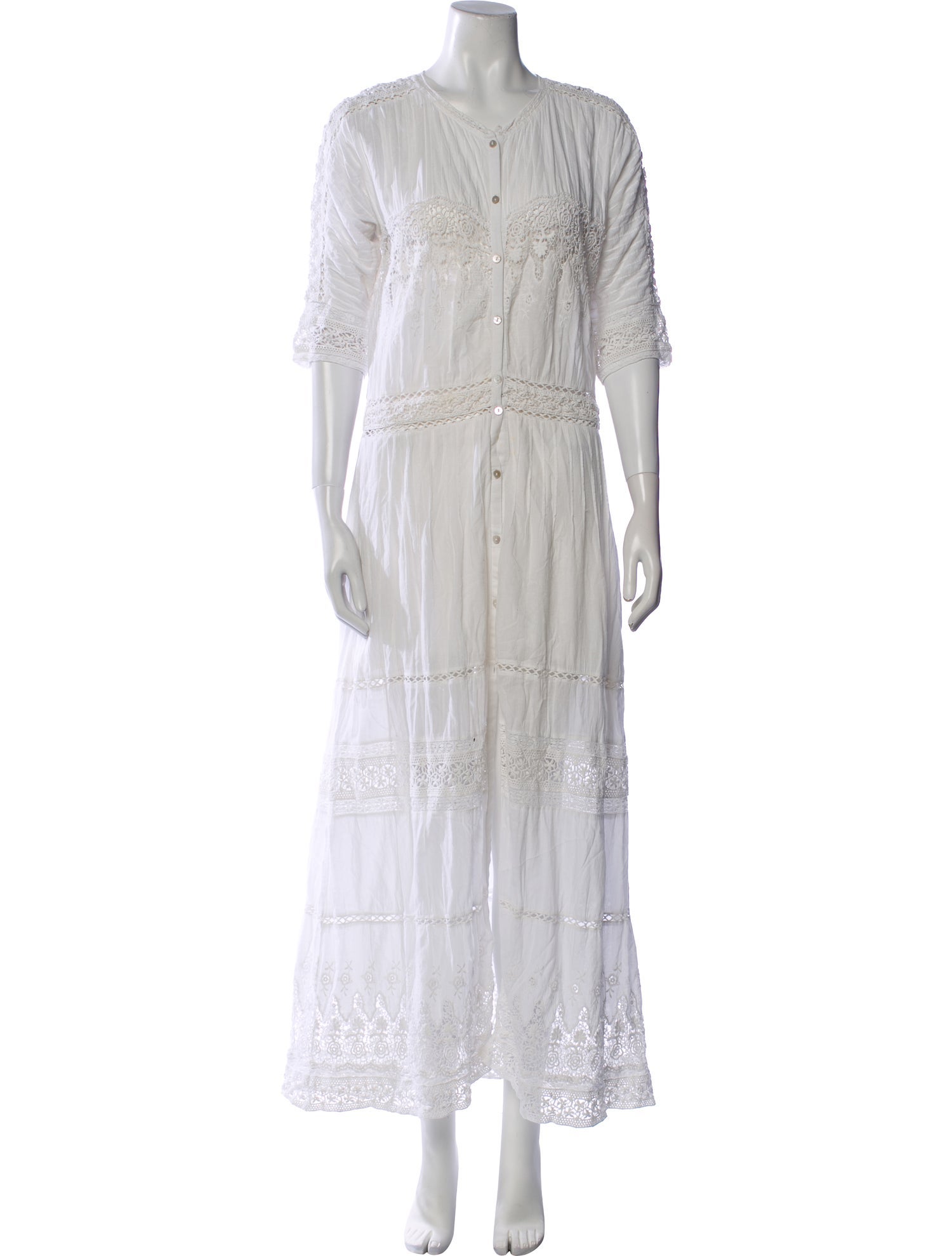 LoveShackFancy V-Neck Long Dress