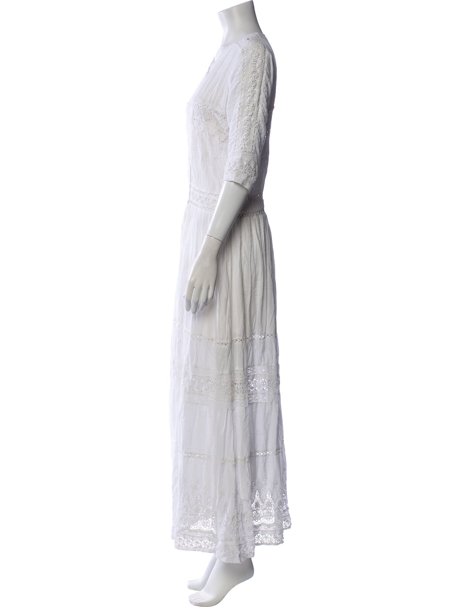 LoveShackFancy V-Neck Long Dress