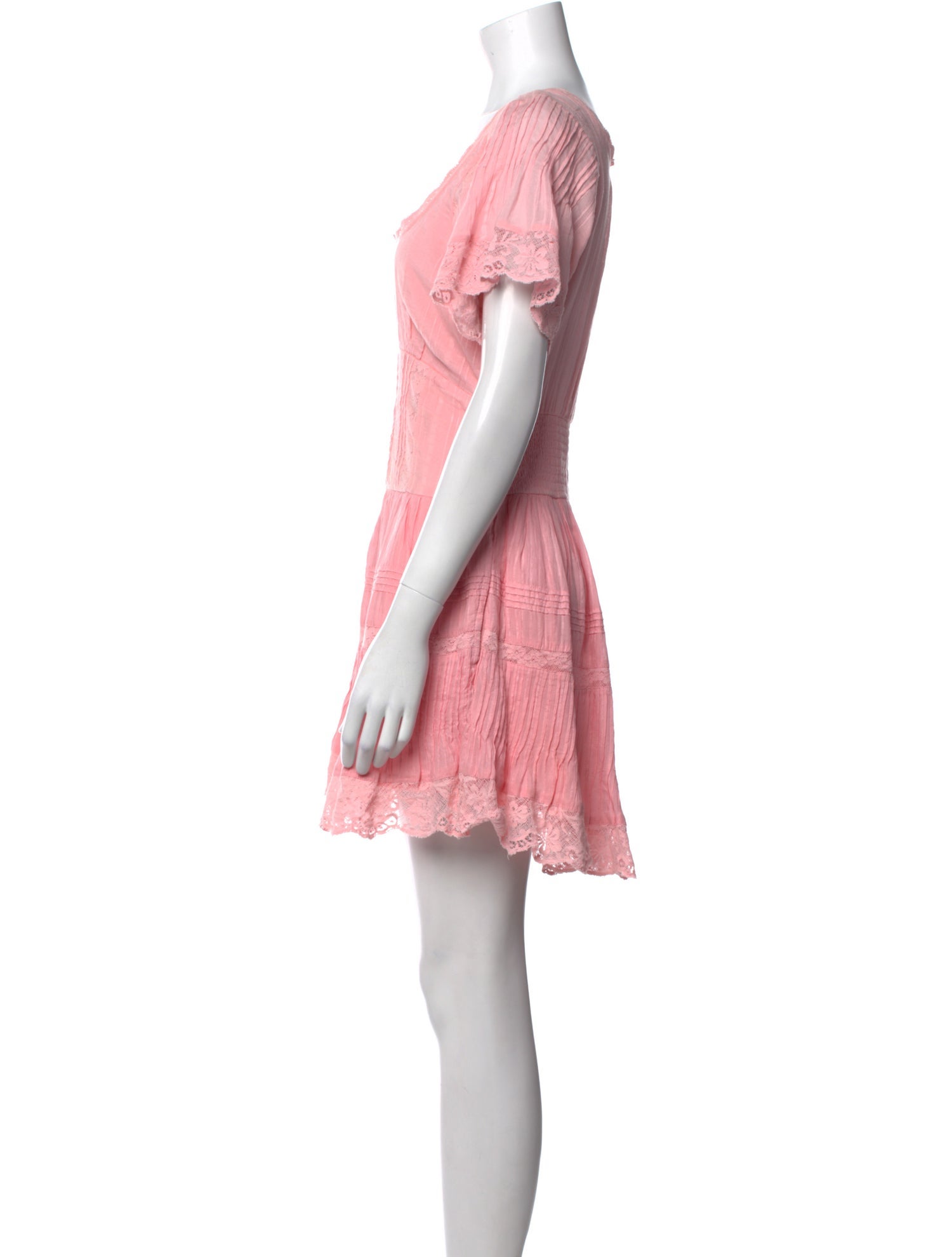 LoveShackFancy Square Neckline Mini Dress