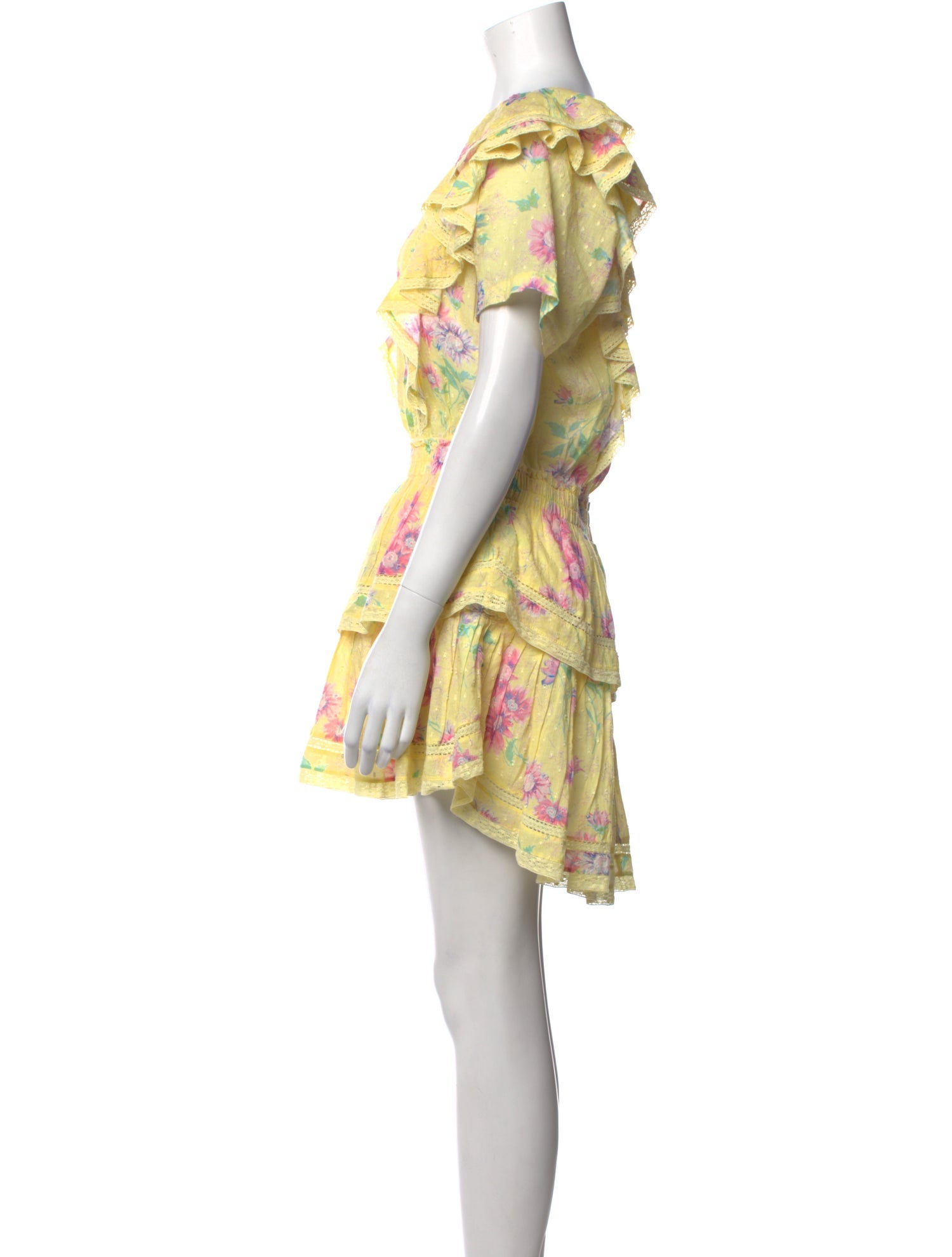 LoveShackFancy Floral Print Mini Dress