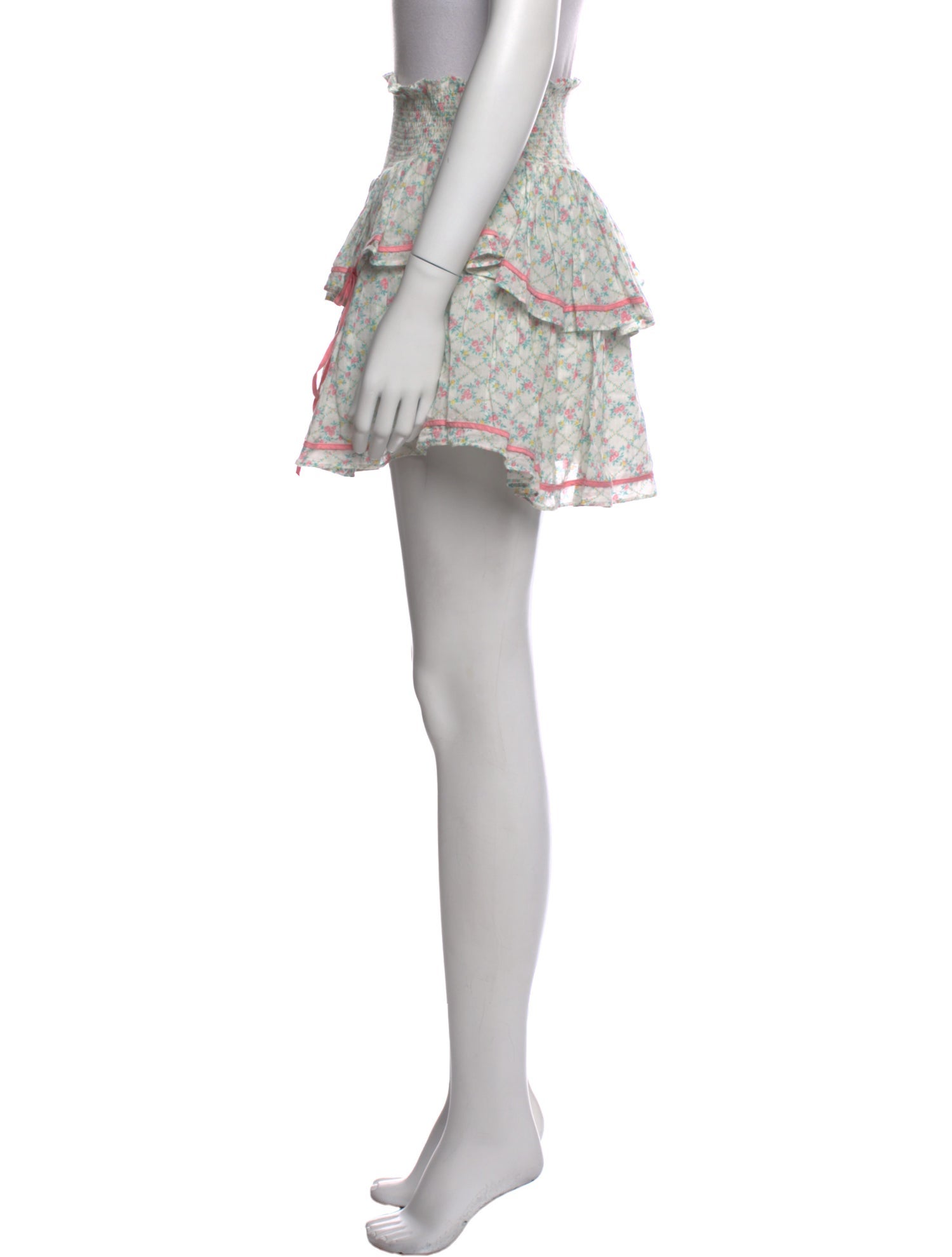 LoveShackFancy Floral Print Mini Skirt