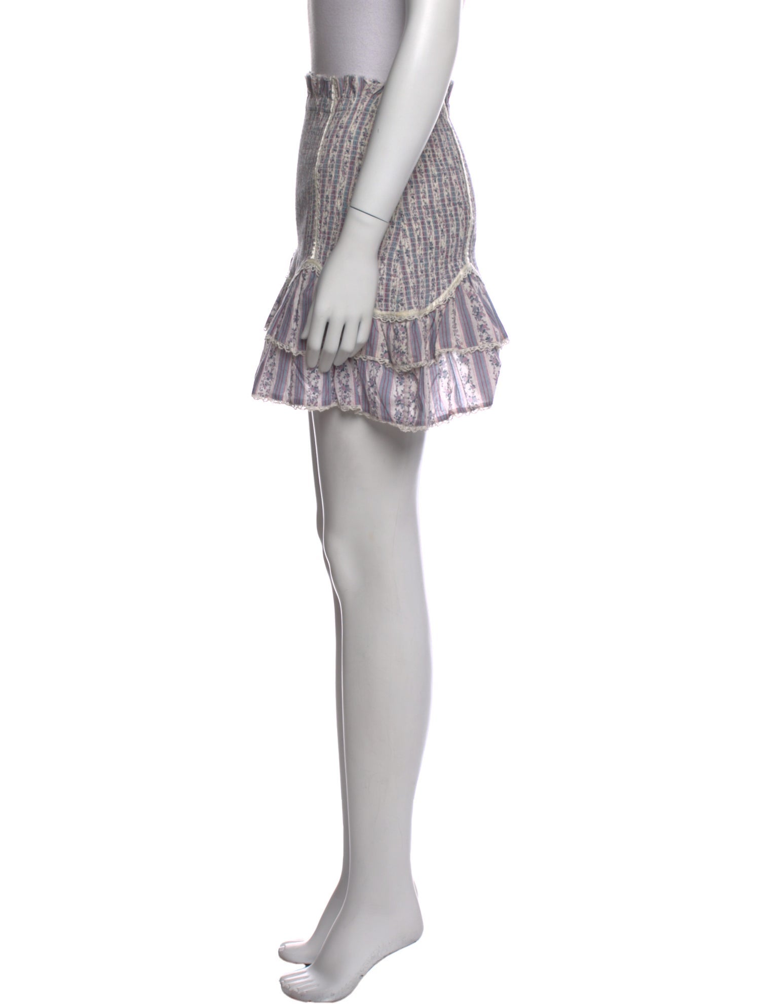 LoveShackFancy Striped Mini Skirt