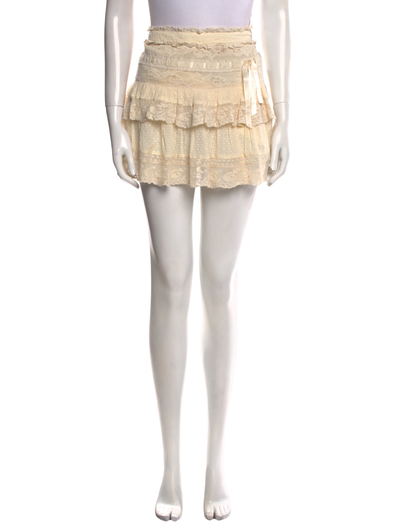 LoveShackFancy Ruffle Embellishment Mini Skirt