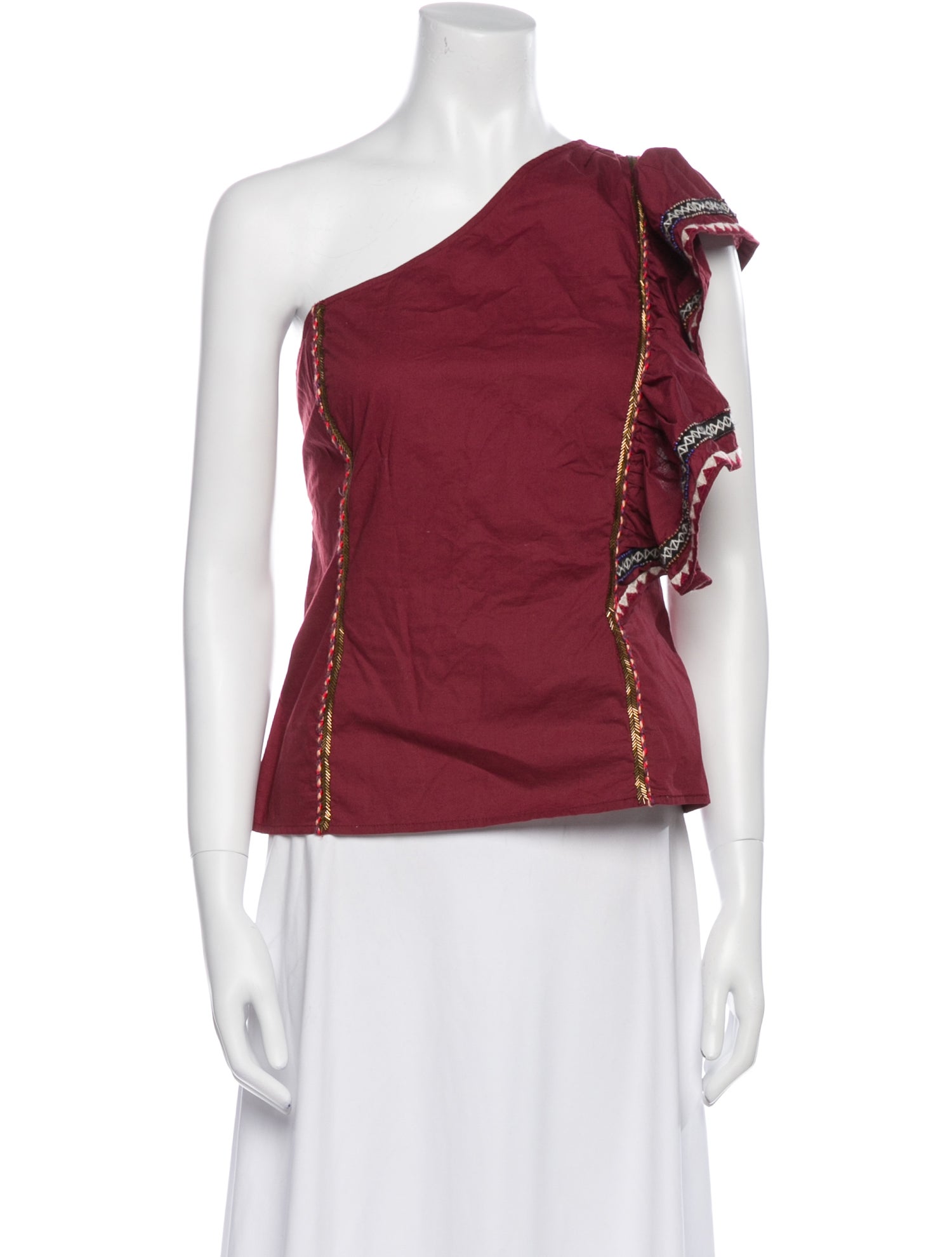 LoveShackFancy One-Shoulder Sleeveless Top