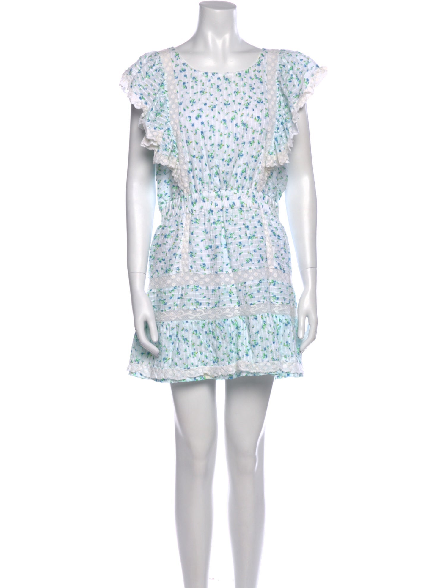 LoveShackFancy Floral Print Mini Dress