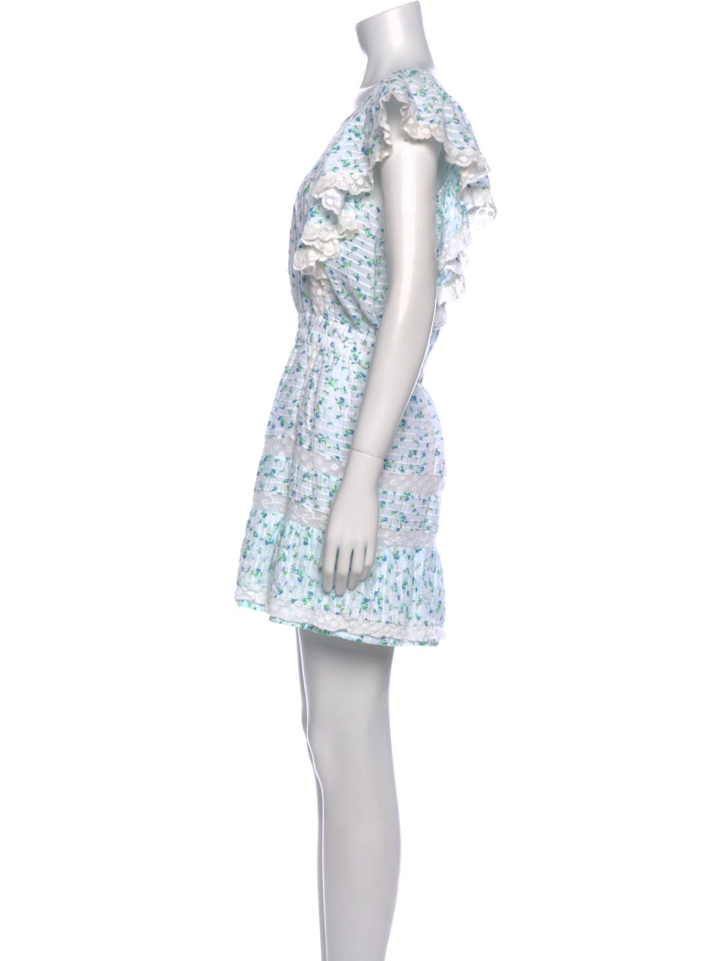 LoveShackFancy Floral Print Mini Dress