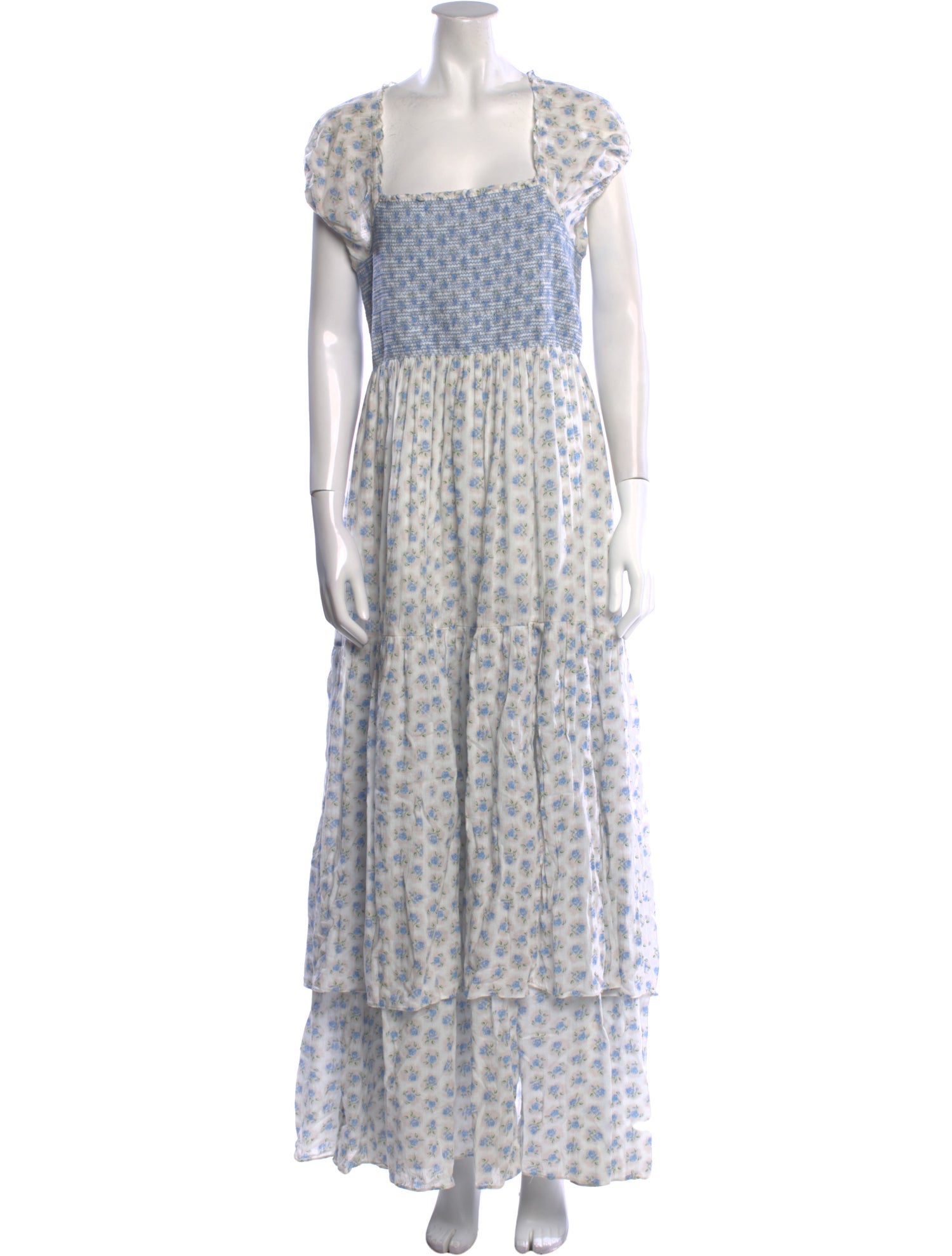 LoveShackFancy Floral Print Long Dress