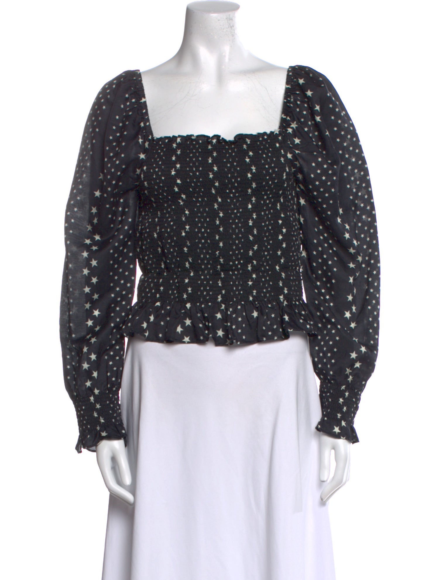 LoveShackFancy Polka Dot Print Square Neckline Crop Top w/ Tags