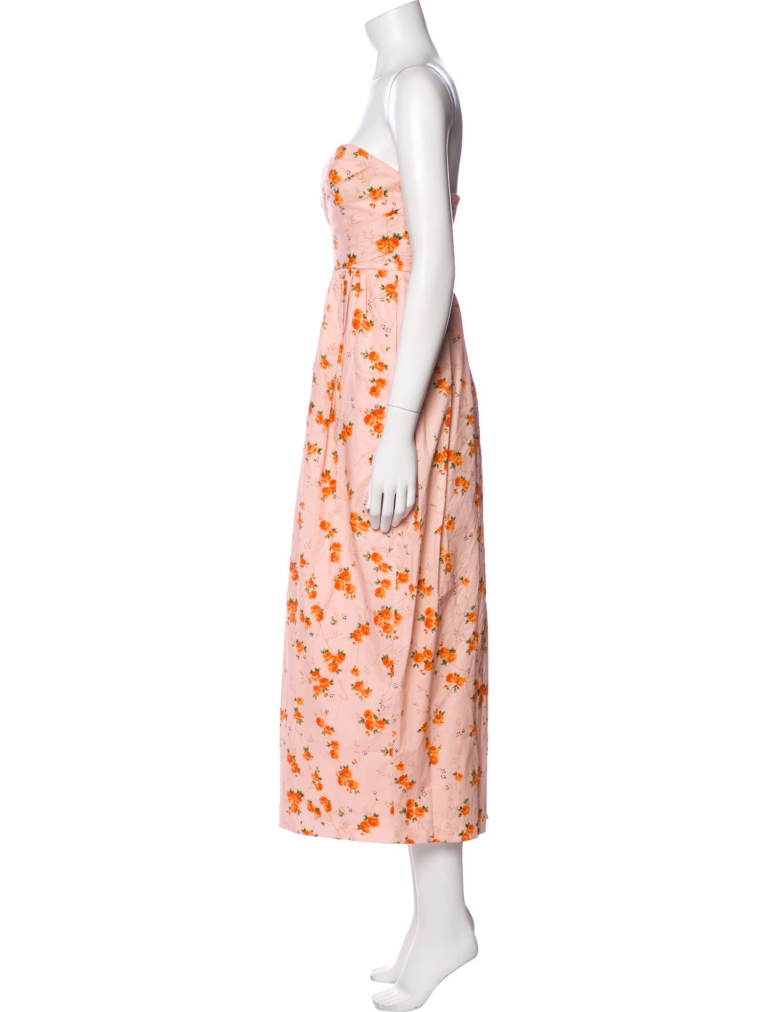 LoveShackFancy Floral Print Knee-Length Dress