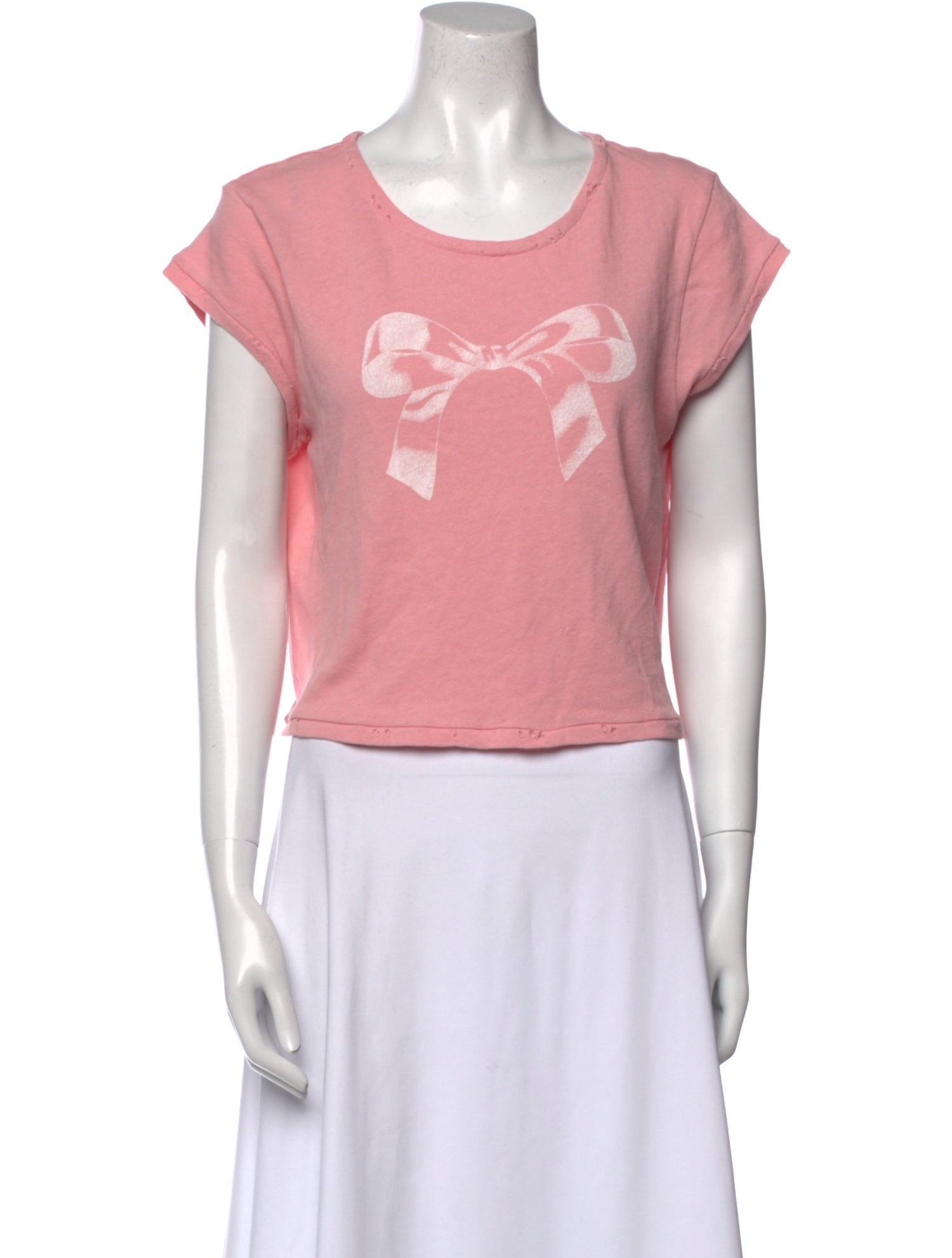 LoveShackFancy Scoop Neck Short Sleeve T-Shirt