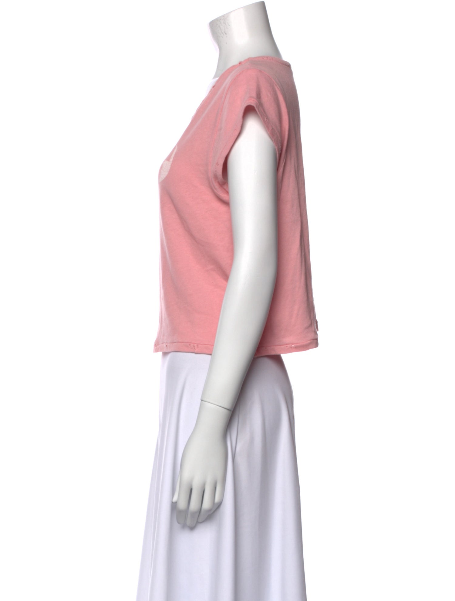 LoveShackFancy Scoop Neck Short Sleeve T-Shirt