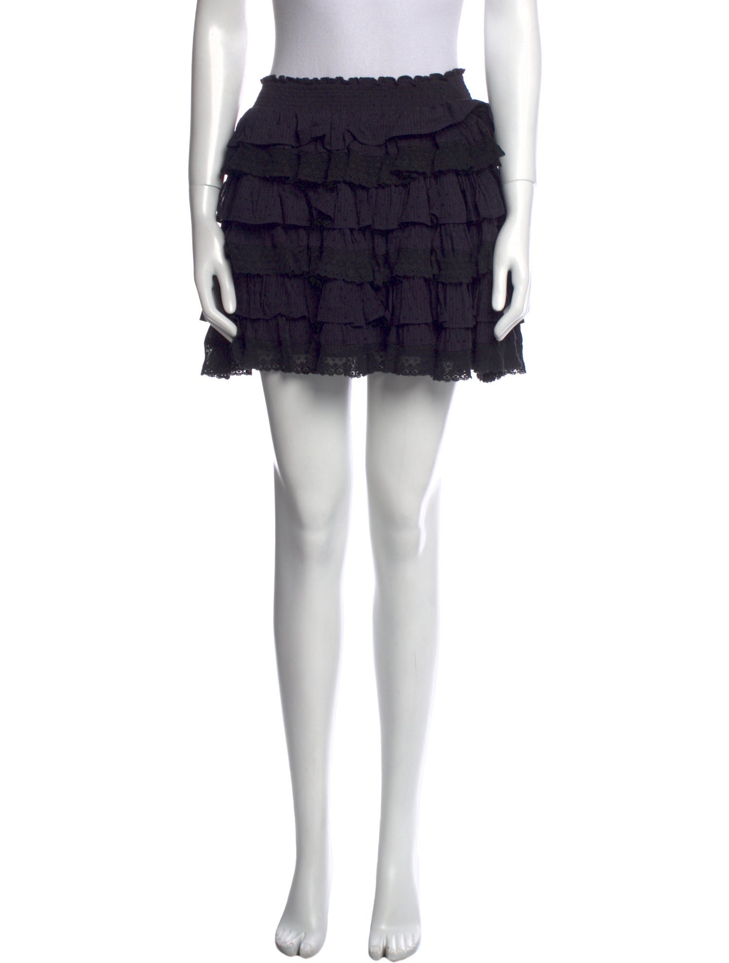 LoveShackFancy Raw-Edge Trim Mini Skirt