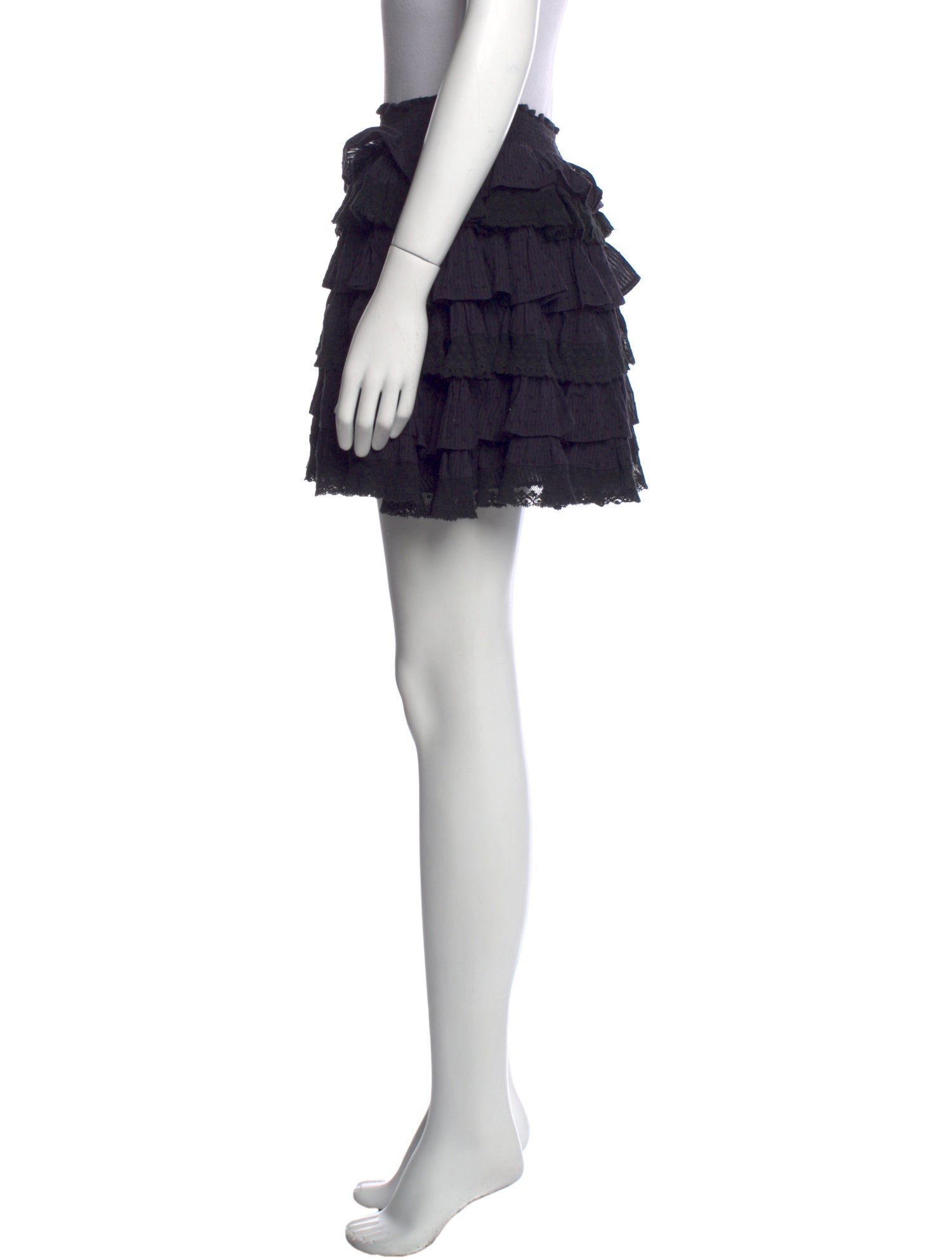 LoveShackFancy Raw-Edge Trim Mini Skirt