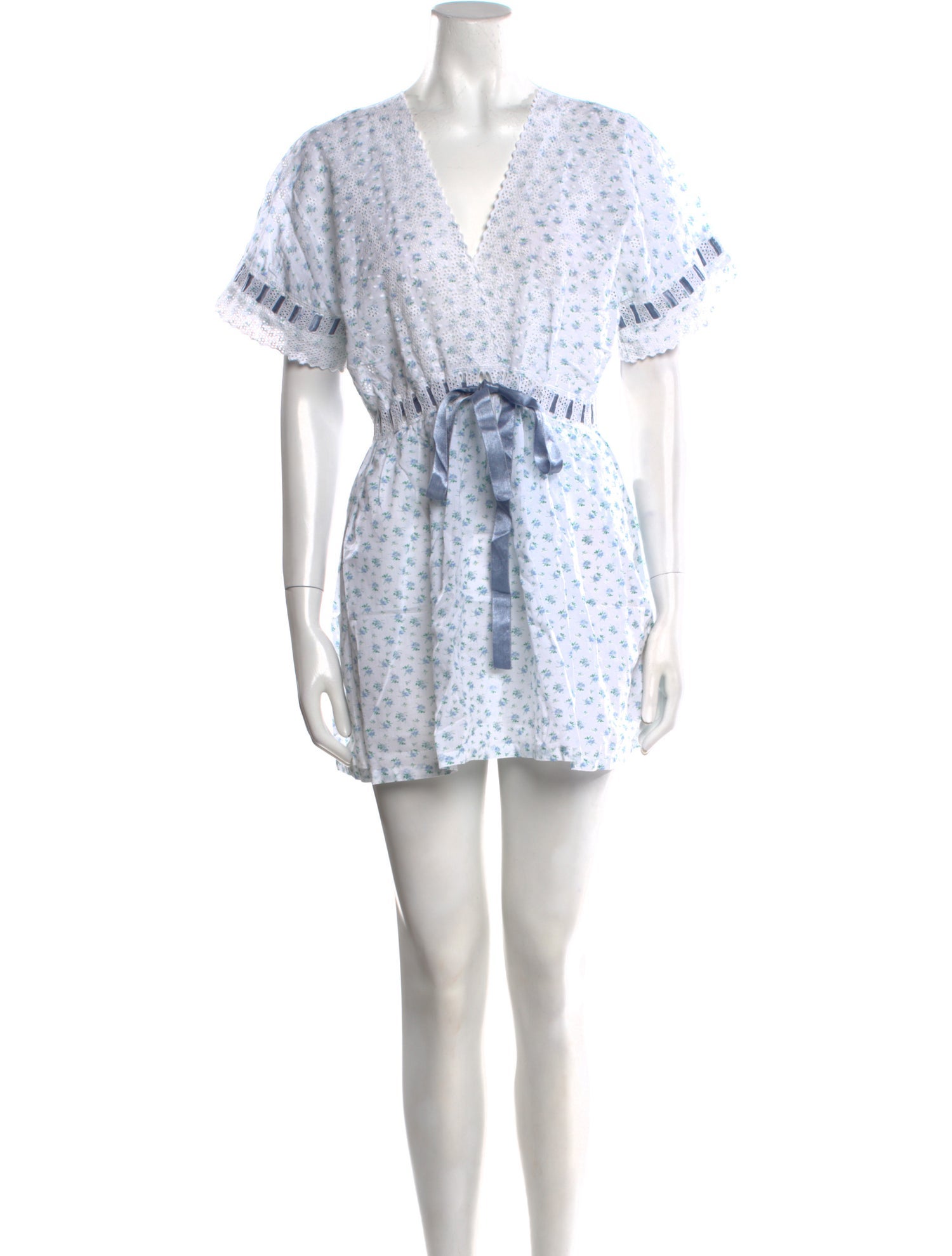 LoveShackFancy Floral Print Mini Dress