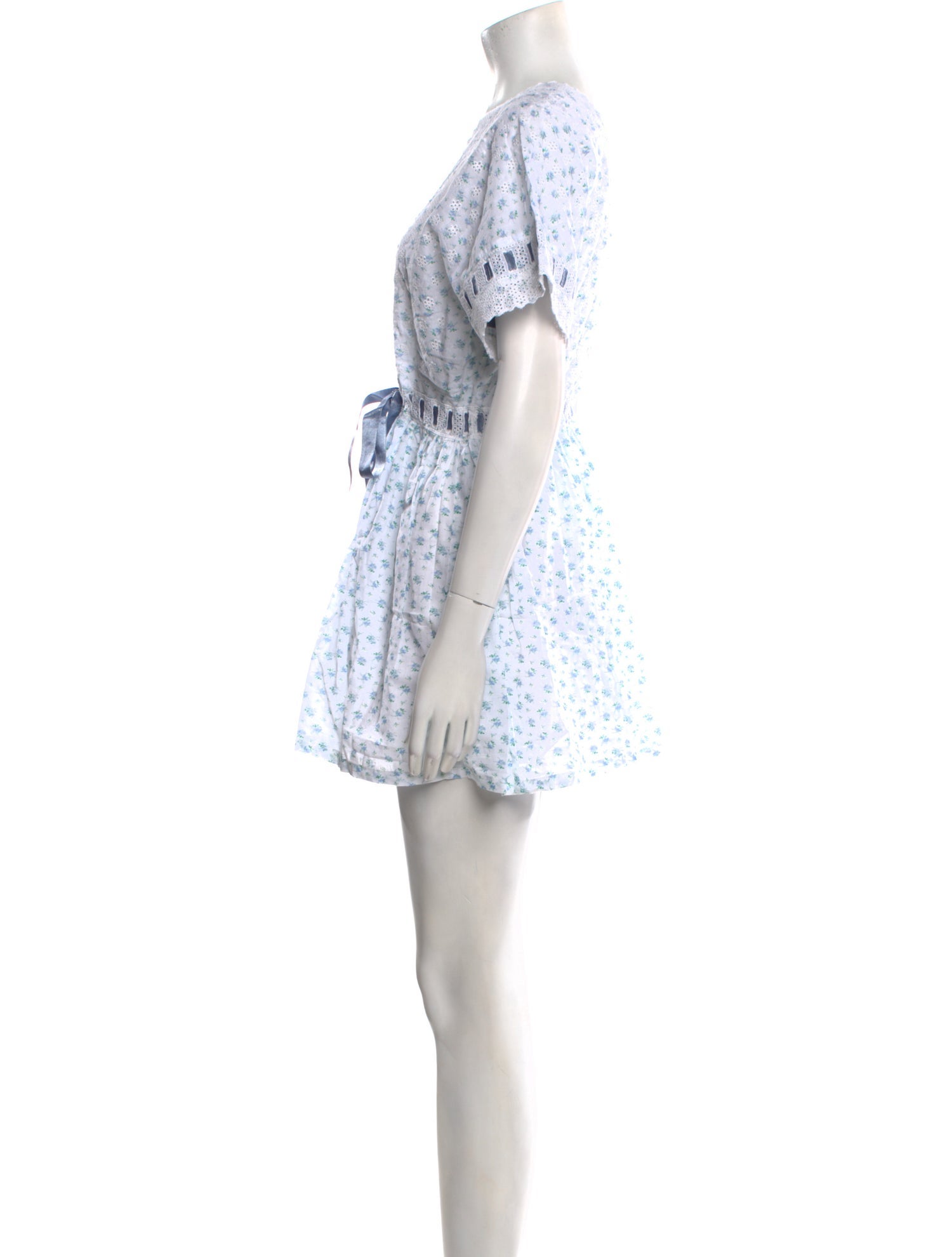 LoveShackFancy Floral Print Mini Dress