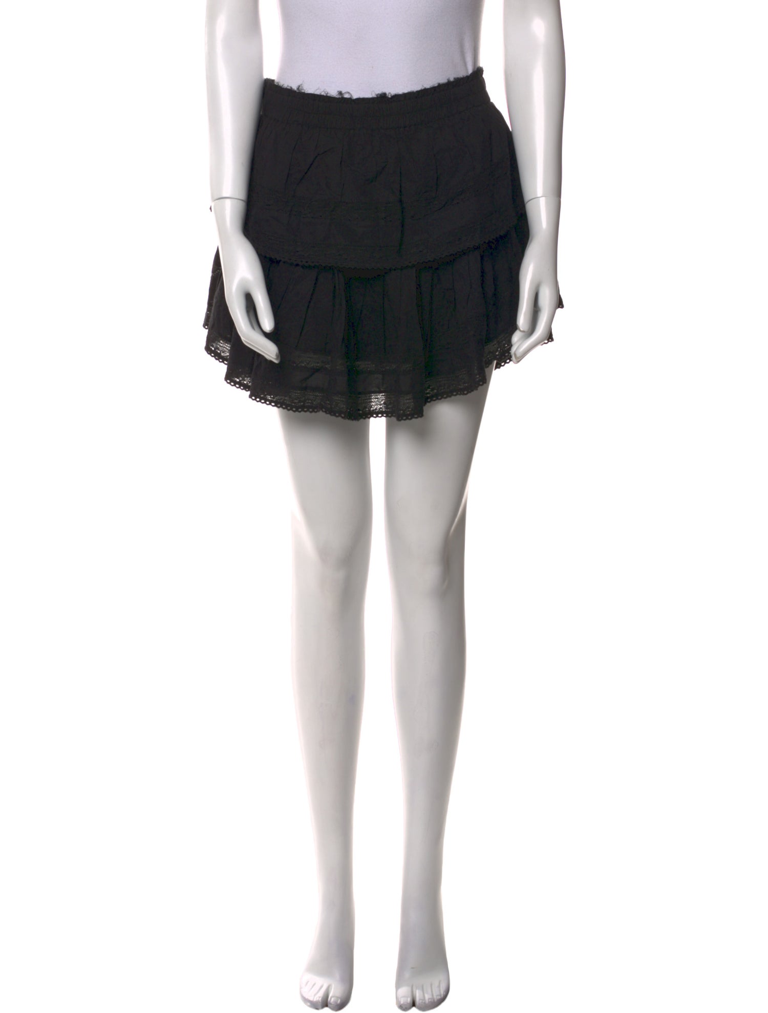 LoveShackFancy Raw-Edge Trim Mini Skirt