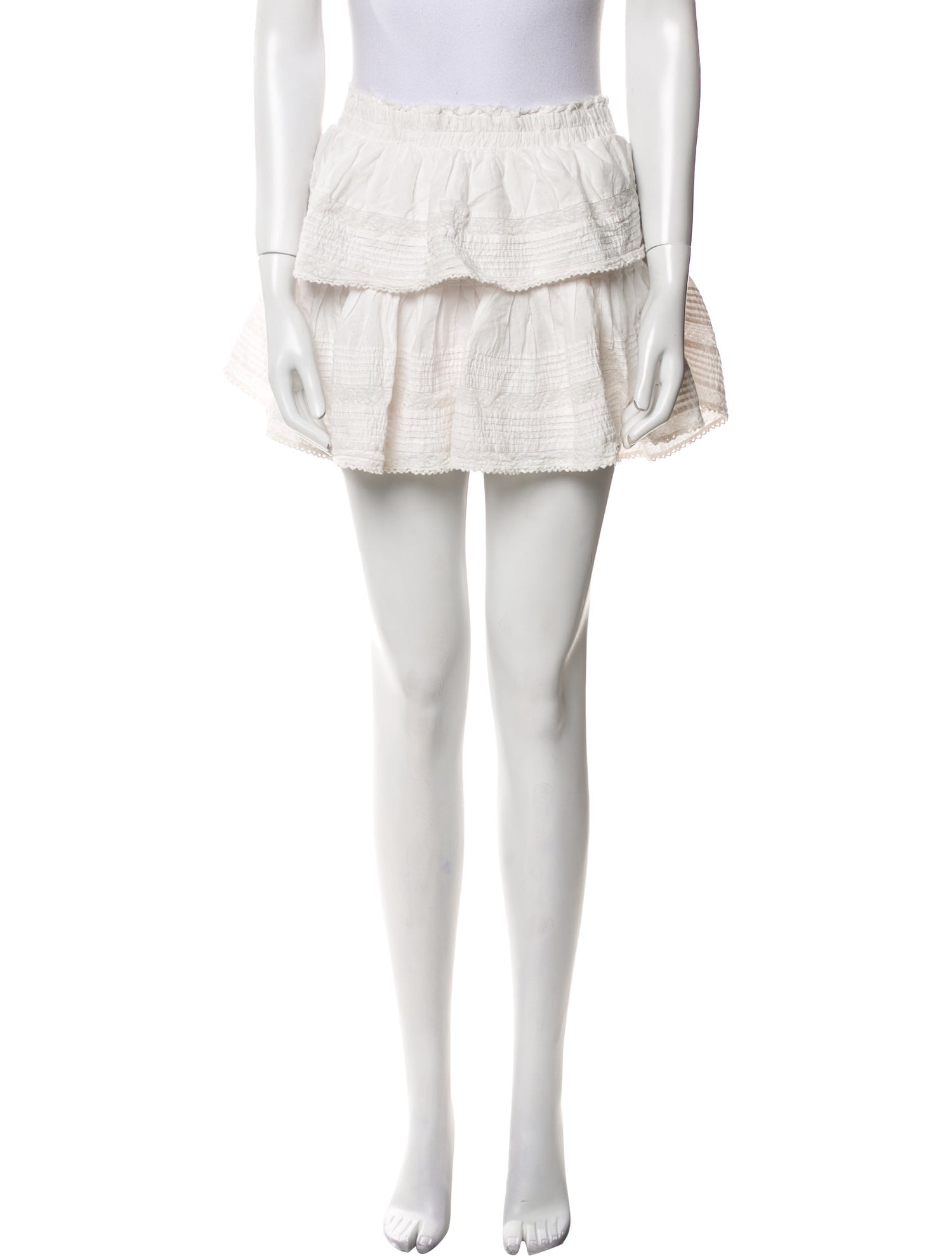 LoveShackFancy Ruffle Embellishment Mini Skirt