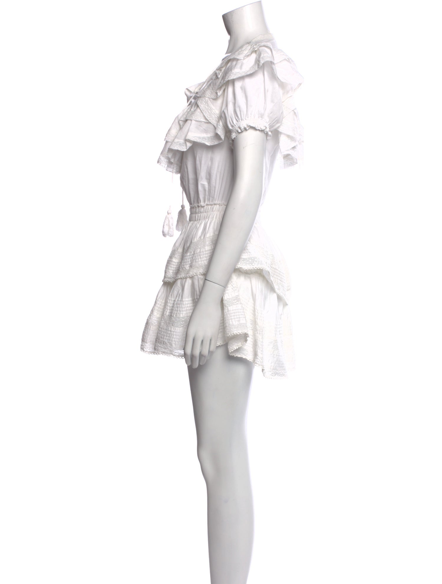 LoveShackFancy V-Neck Mini Dress