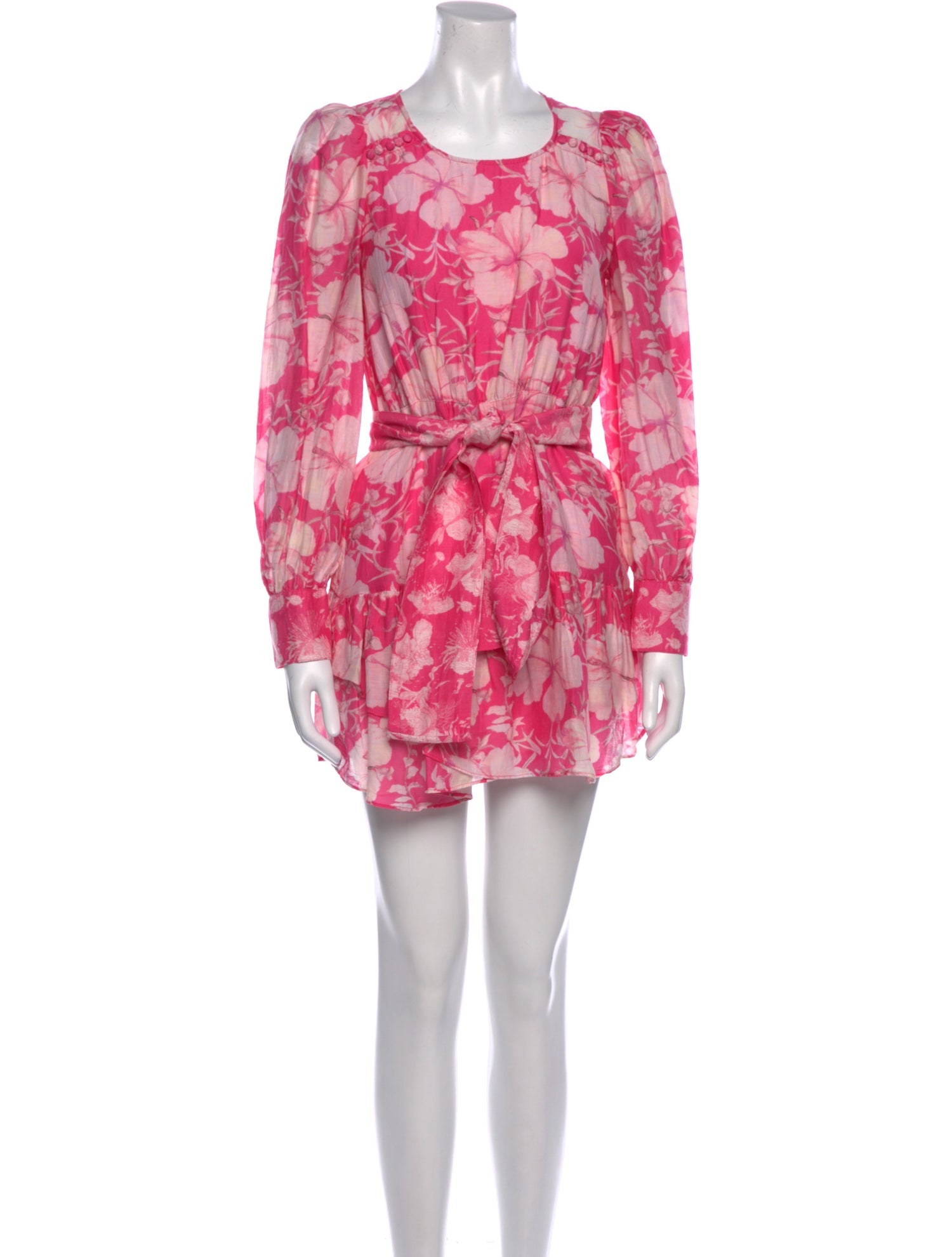 LoveShackFancy Floral Print Mini Dress