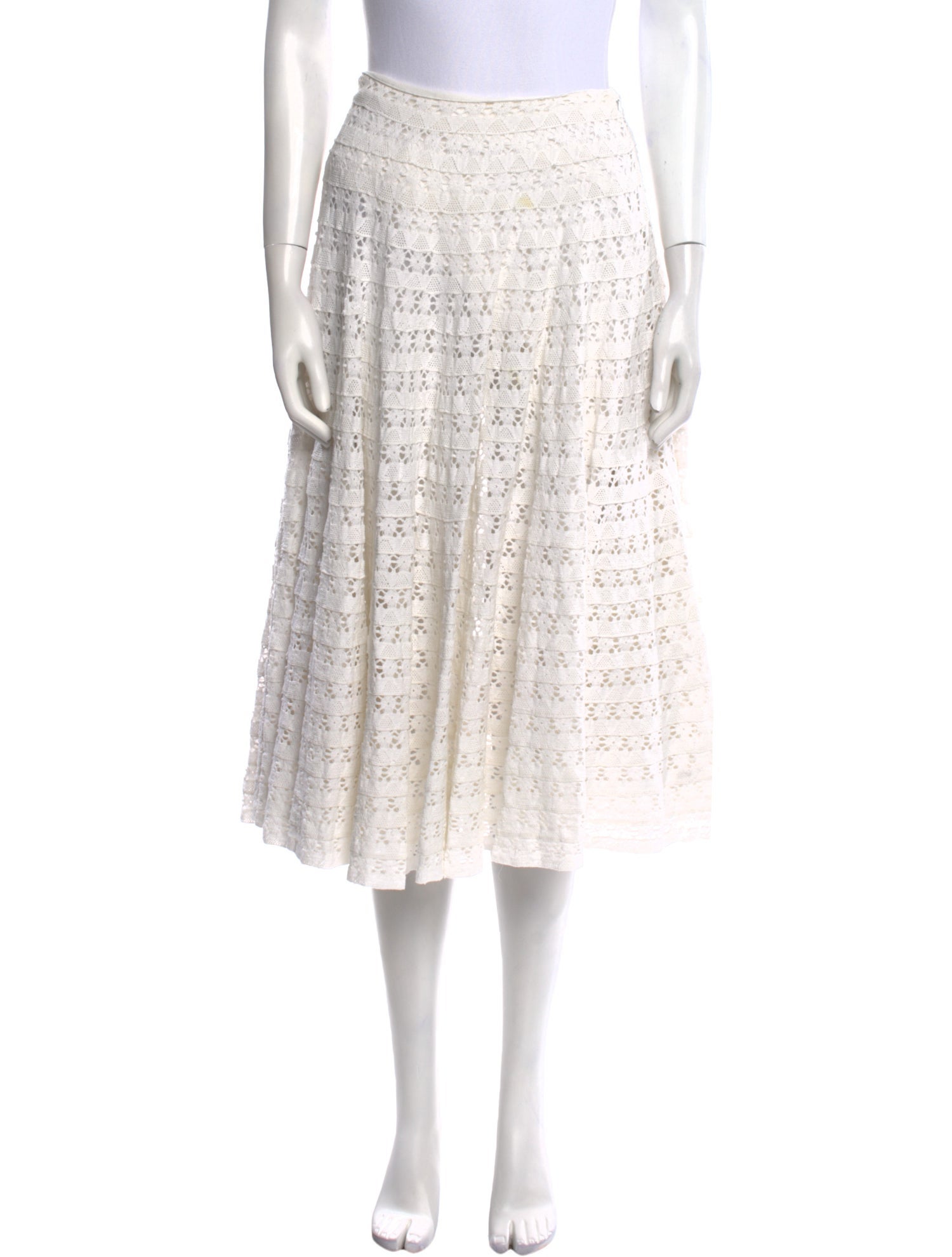 LoveShackFancy Lace Pattern Knee-Length Skirt